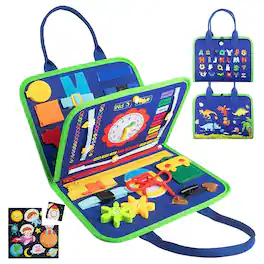 COWIN - Busy Board Book Montessori Toys for Toddler - Blue