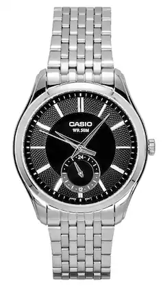 Casio - Analog Stainless Steel Dial Quartz MTP-B315D-1AV Men's Watch - Black
