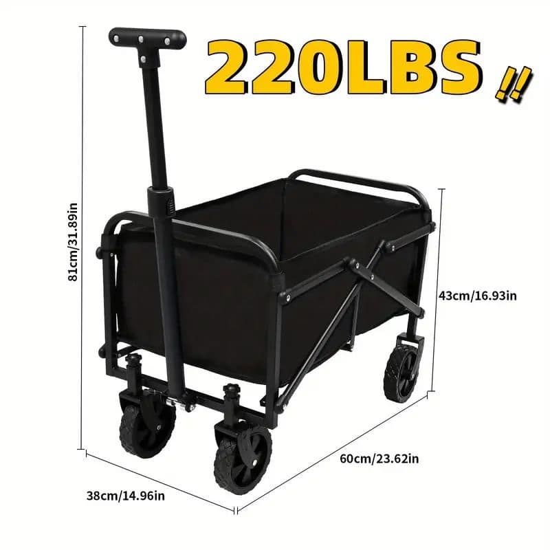 Loheer - Heavy Duty Foldable Utility Wagon 220 Lbs Capacity Collapsible Beach Cart All Terrain Wheels price history on PriceWatchPro