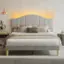 Back. Pinmoco - Pinmoco - Upholstered Platform Bed Frame with Adjustable LED Arc Headboard - Fabric Gray.