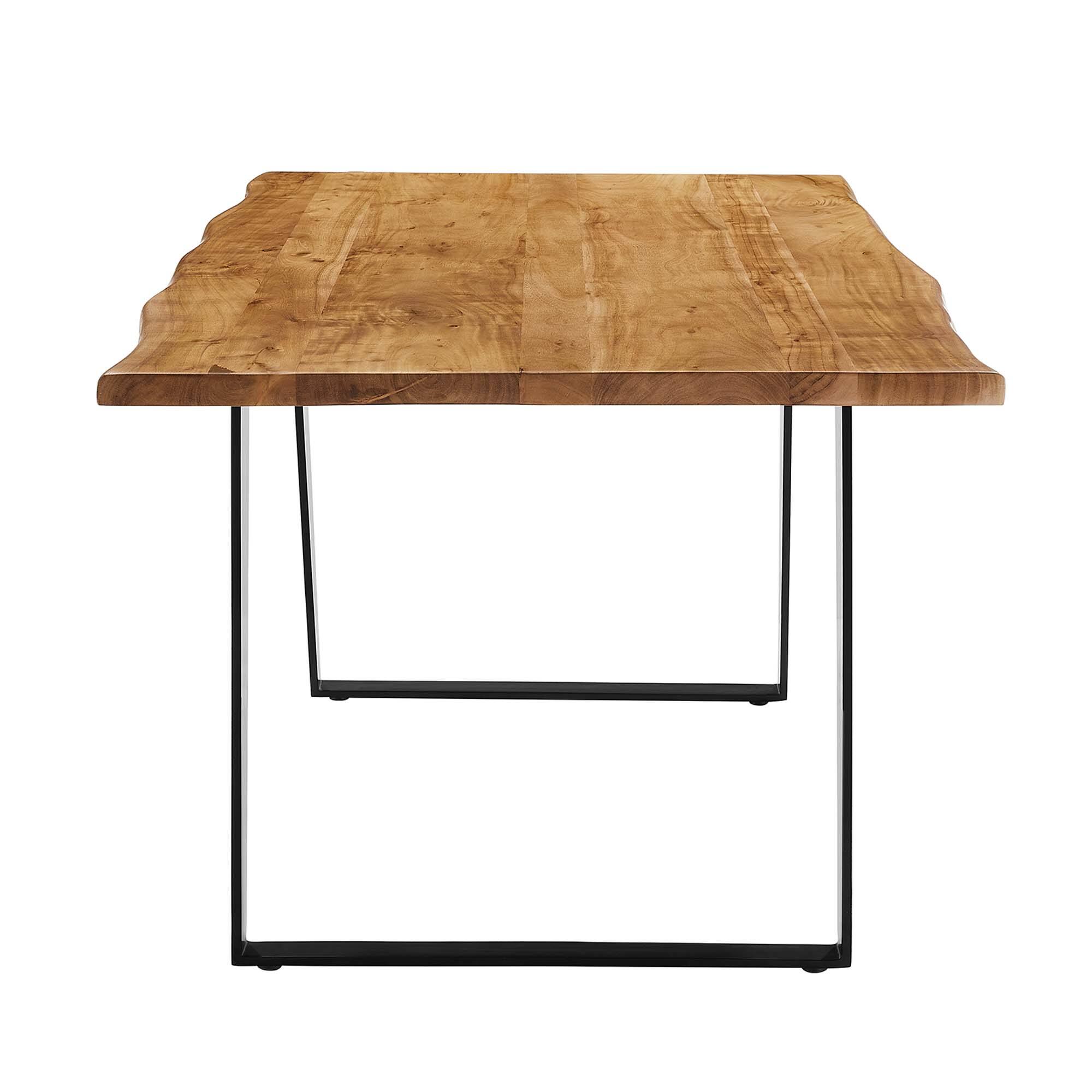 Alt View 4. Modway - Viggo 60" Live Edge Acacia Wood Acacia Wood Dining Table by Modway - Black Natural.