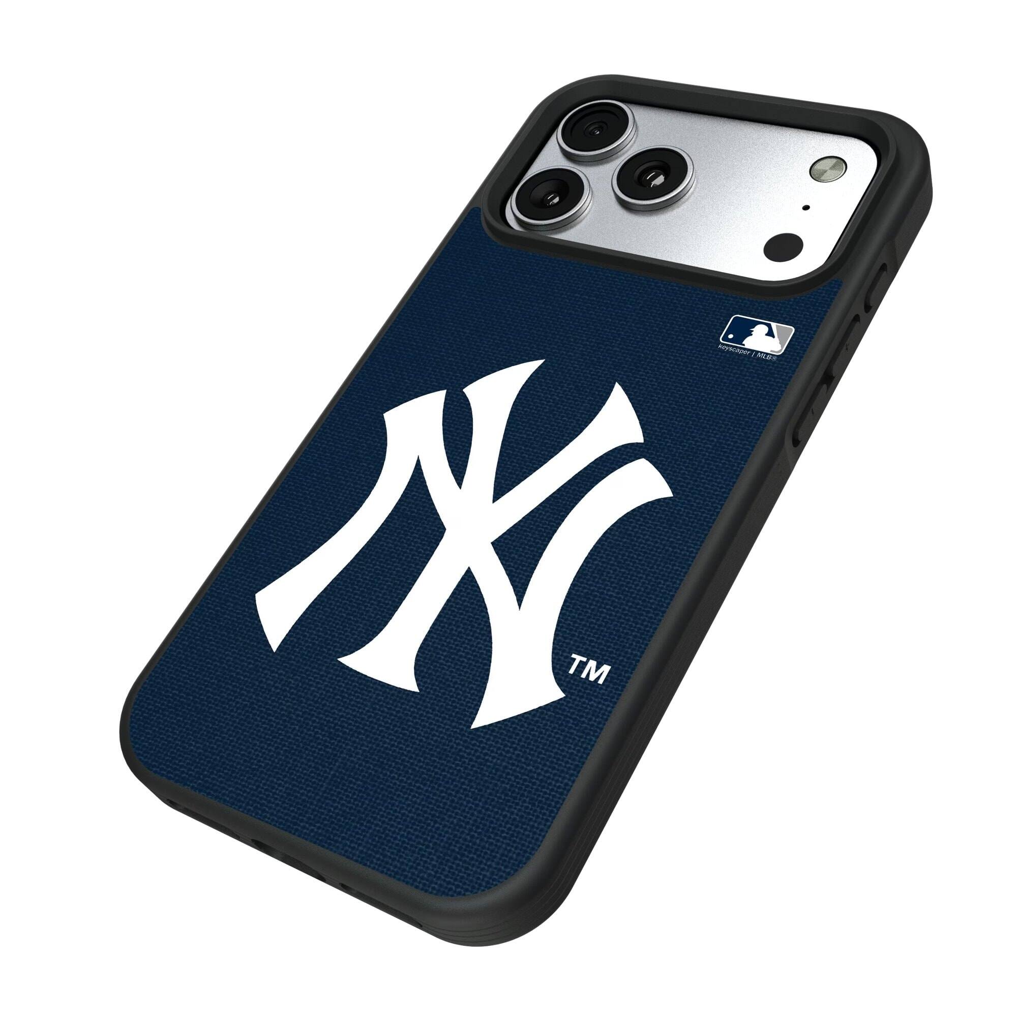 Alt View 1. Keyscaper - New York Yankees Personalized Bump Case with 8.2ft Drop Protection - 14 Pro Max - Multicolor.