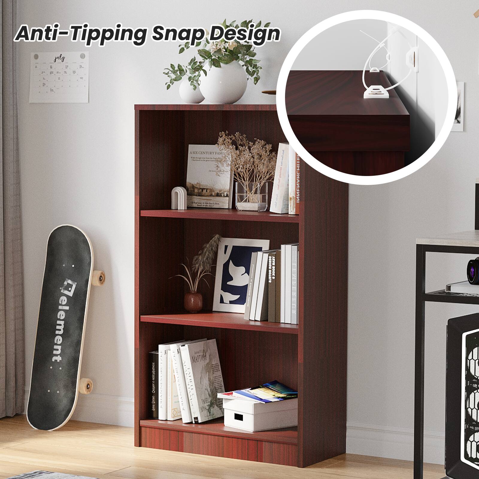 Anti-Tipping Snap Design