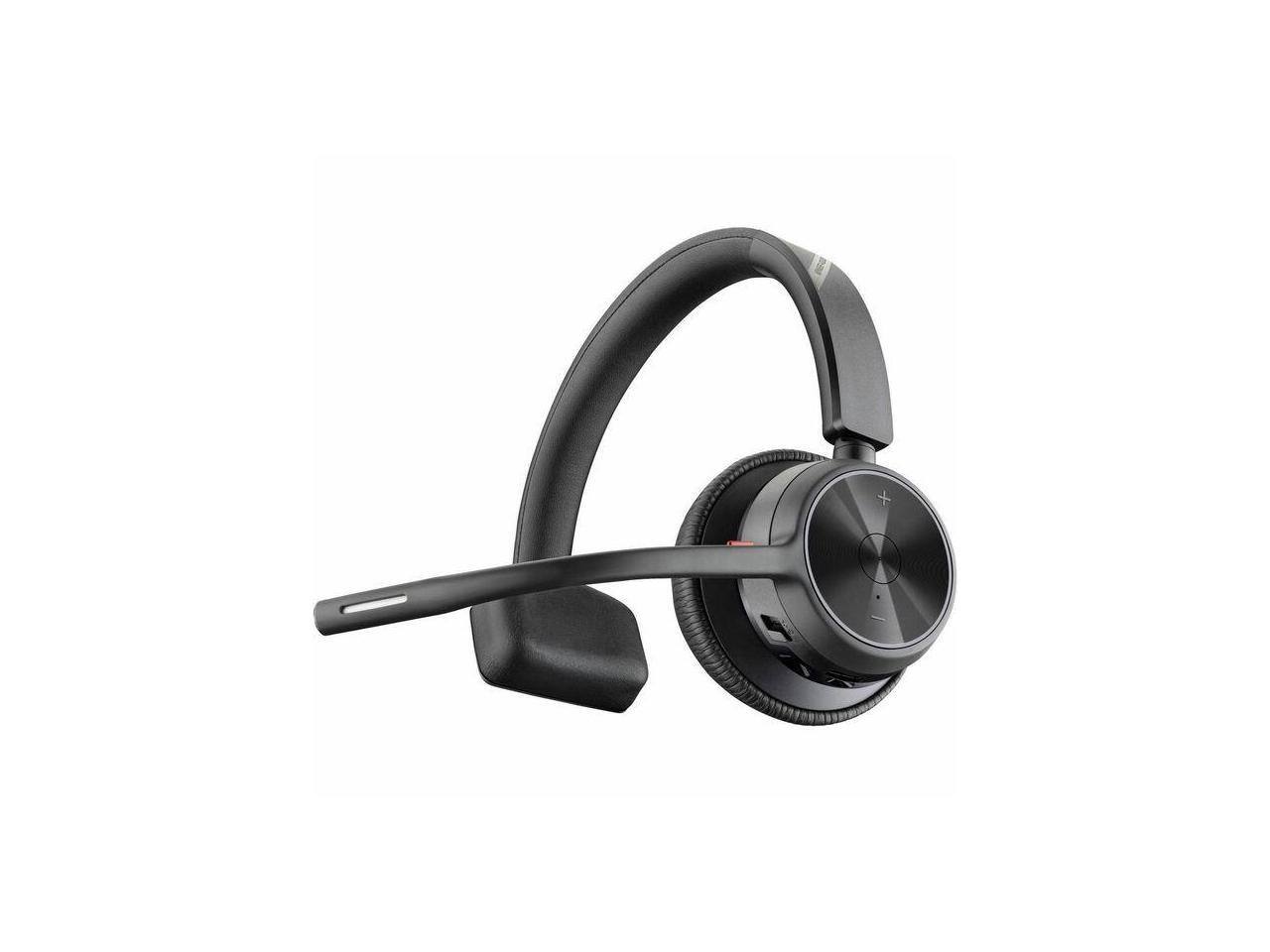 Alt View 6. HP - HP Poly Voyager 4310 USB-C Headset w/ Charge Stand, Mono Bluetooth, Siri & Google Assistant - Black.