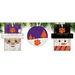 Fan Creations - Clemson Tigers 3-Pack Ornament Set - Multicolor