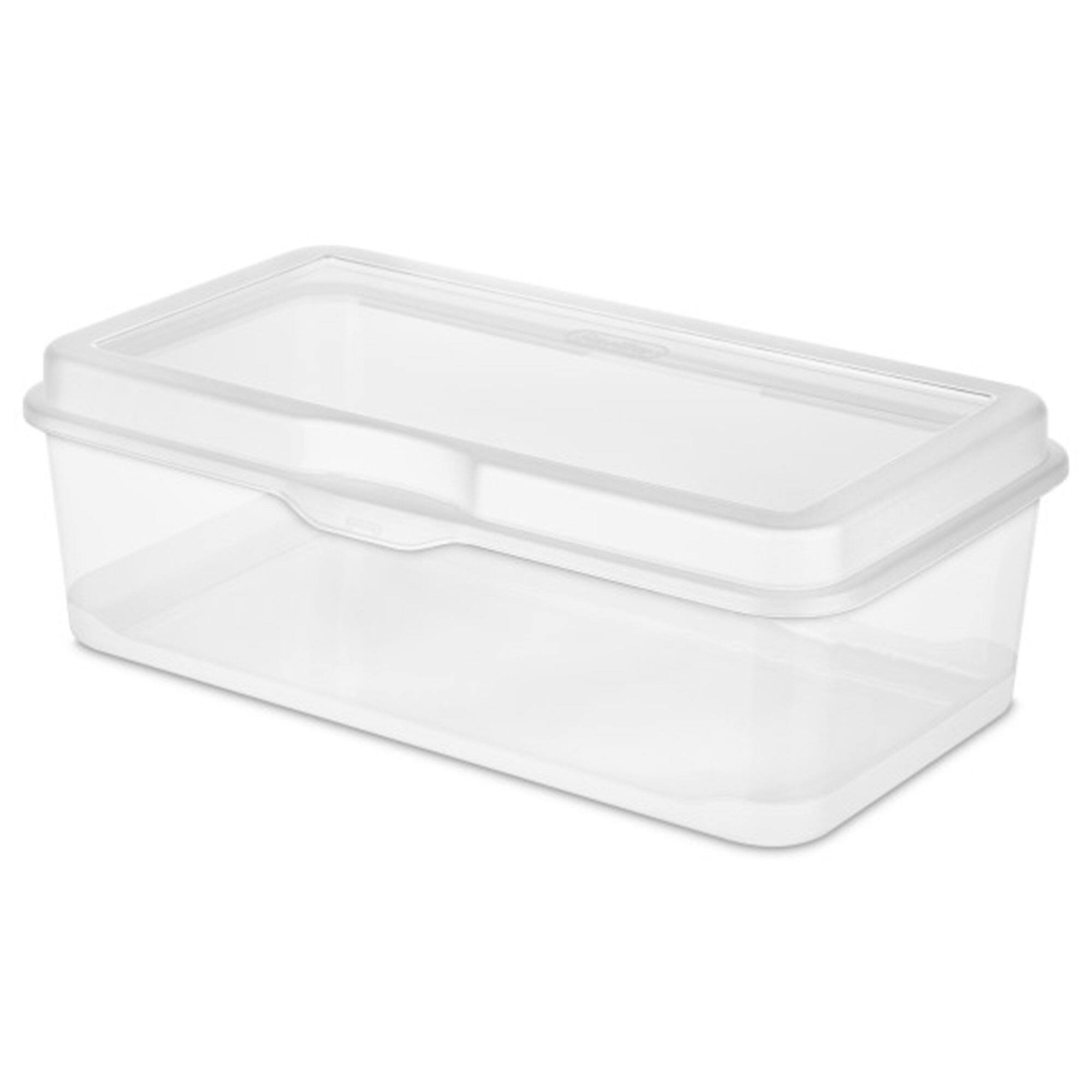 Sterilite - Plastic Stacking FlipTop Latching Storage Box Container, 18 Pack - Clear