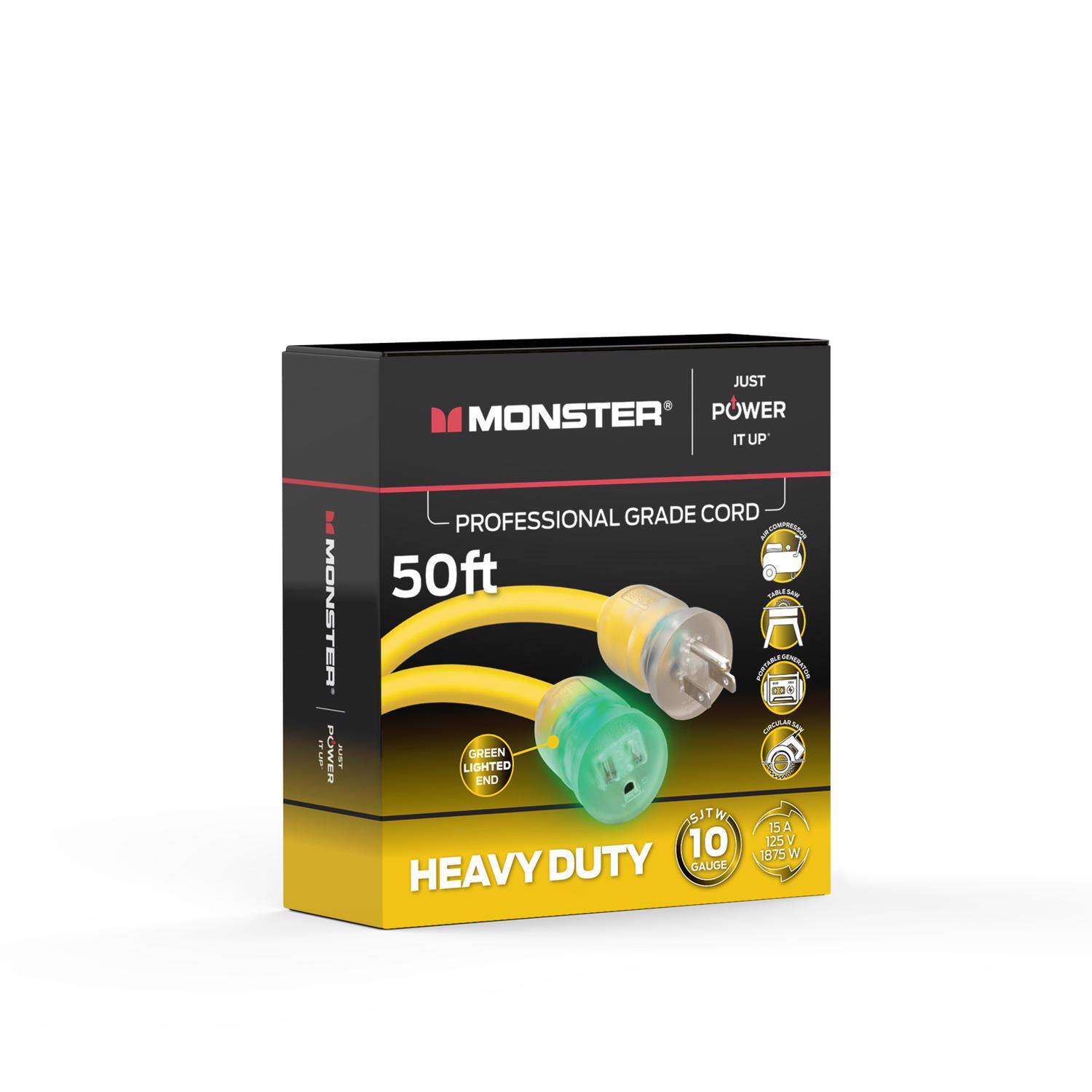 REMOVE - Monster Just Power It Up Outdoor 50 ft. L Extension Cord (Case of 2) - Yellow