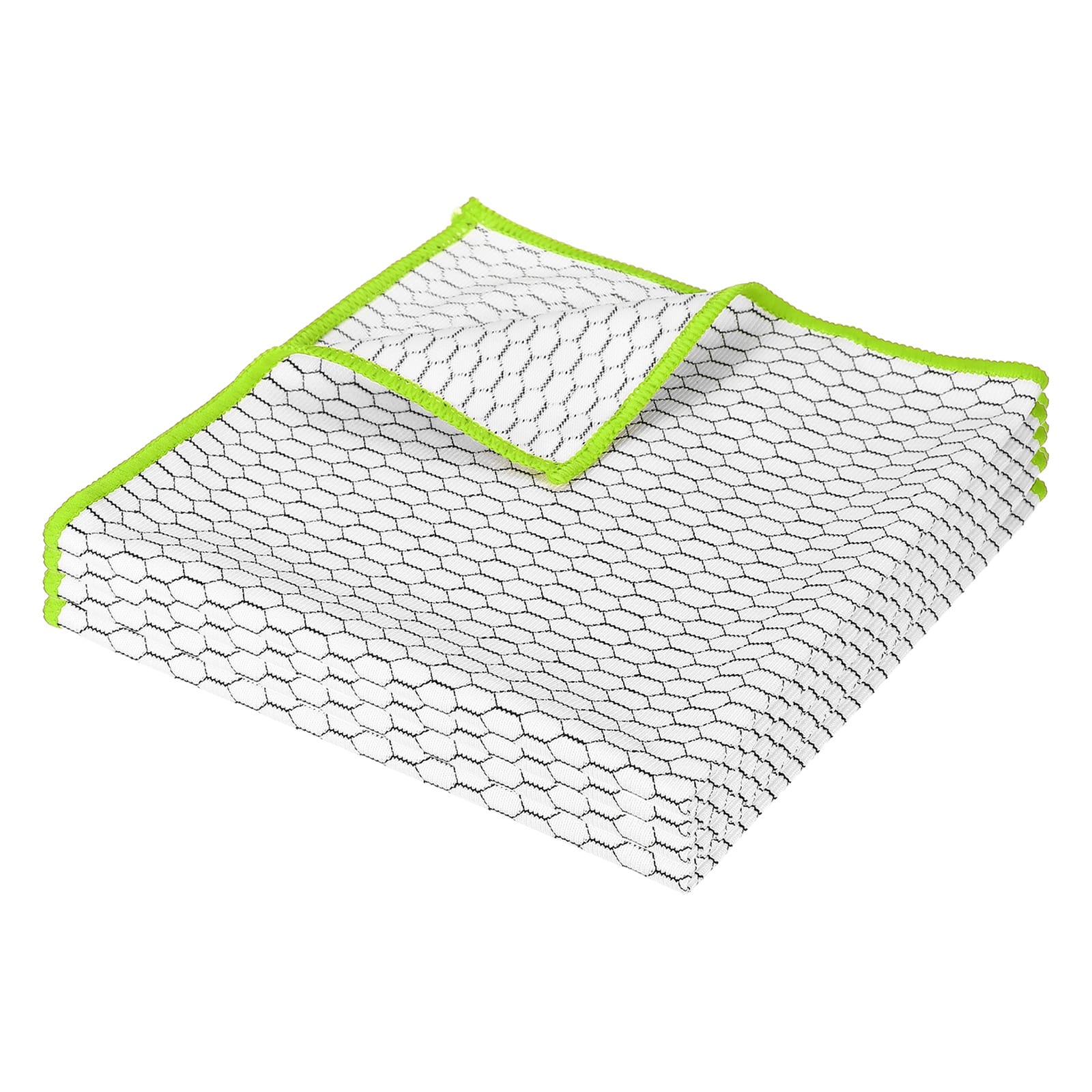Unique Bargains - 16x16 Inches Fish Scale Microfiber Cloth, 4pcs Ultra Absorbent Lint Free Towel for Glass, Mirror, Kitchen, Cars, Dish - Green