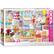 The image features a colorful puzzle with a birthday party theme. The puzzle is titled "Birthday Party Cakes" and is part of a series called "Happy Birthday Puzzle." The puzzle is designed by Gteaux D'Anniversaire and is made by Eurographics. The puzzle is a 1000 piece puzzle, and it showcases various cakes and decorations for a birthday party.
