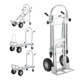 VEVOR - Aluminum Folding Hand Truck, 4 in 1 Design 1000 lbs Capacity, Heavy Duty Industrial Collapsible cart - Silver