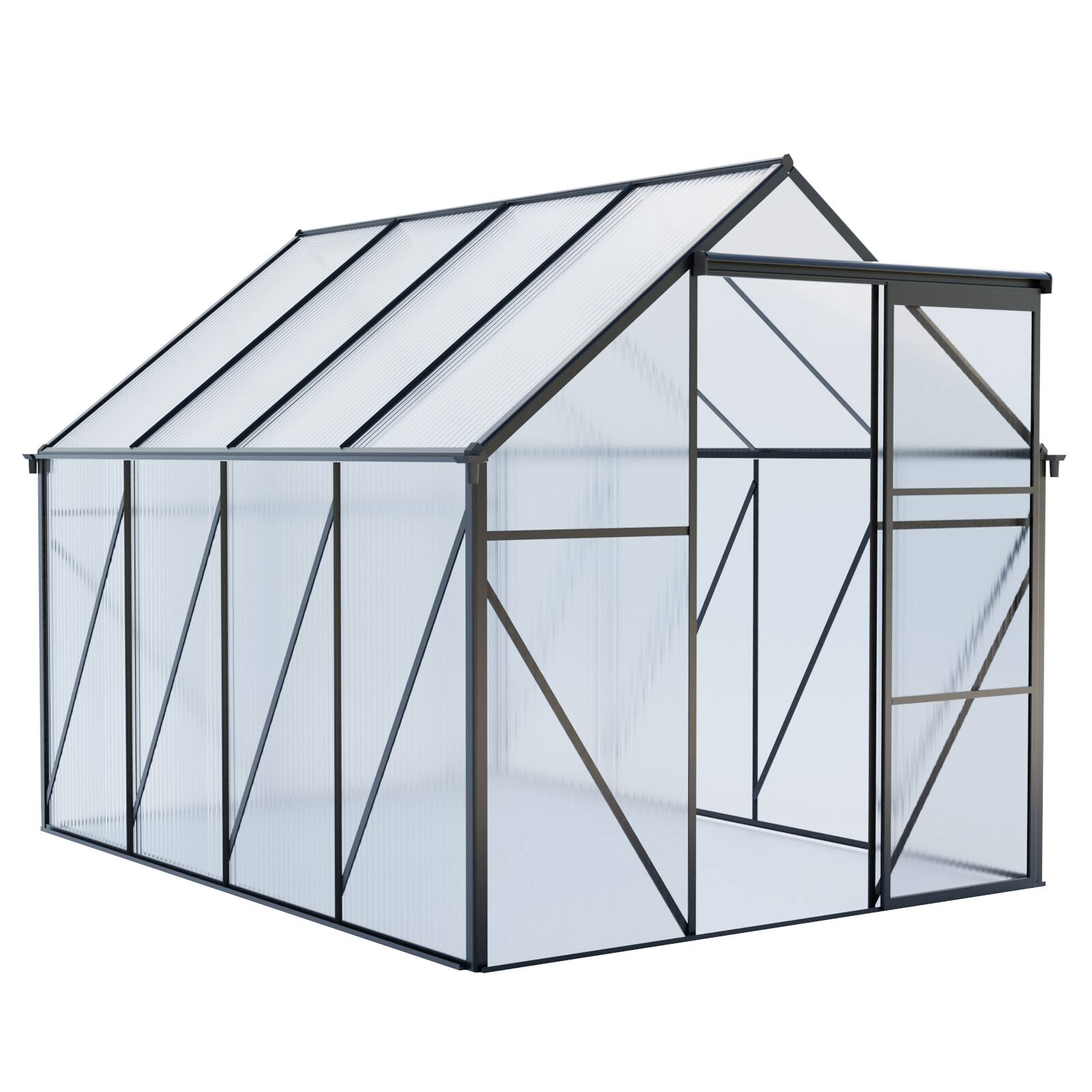 Left. Mondawe - 6 x 8 FT Outdoor Patio Greenhouse - Black.
