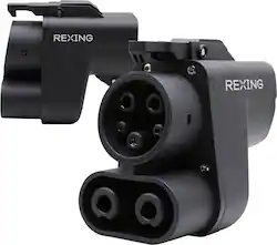 Rexing - Tesla to CCS Adapter for EVs – 500A, 1000V DC Fast Charging – Compatible with Tesla Superchargers - Black - Front_Zoom