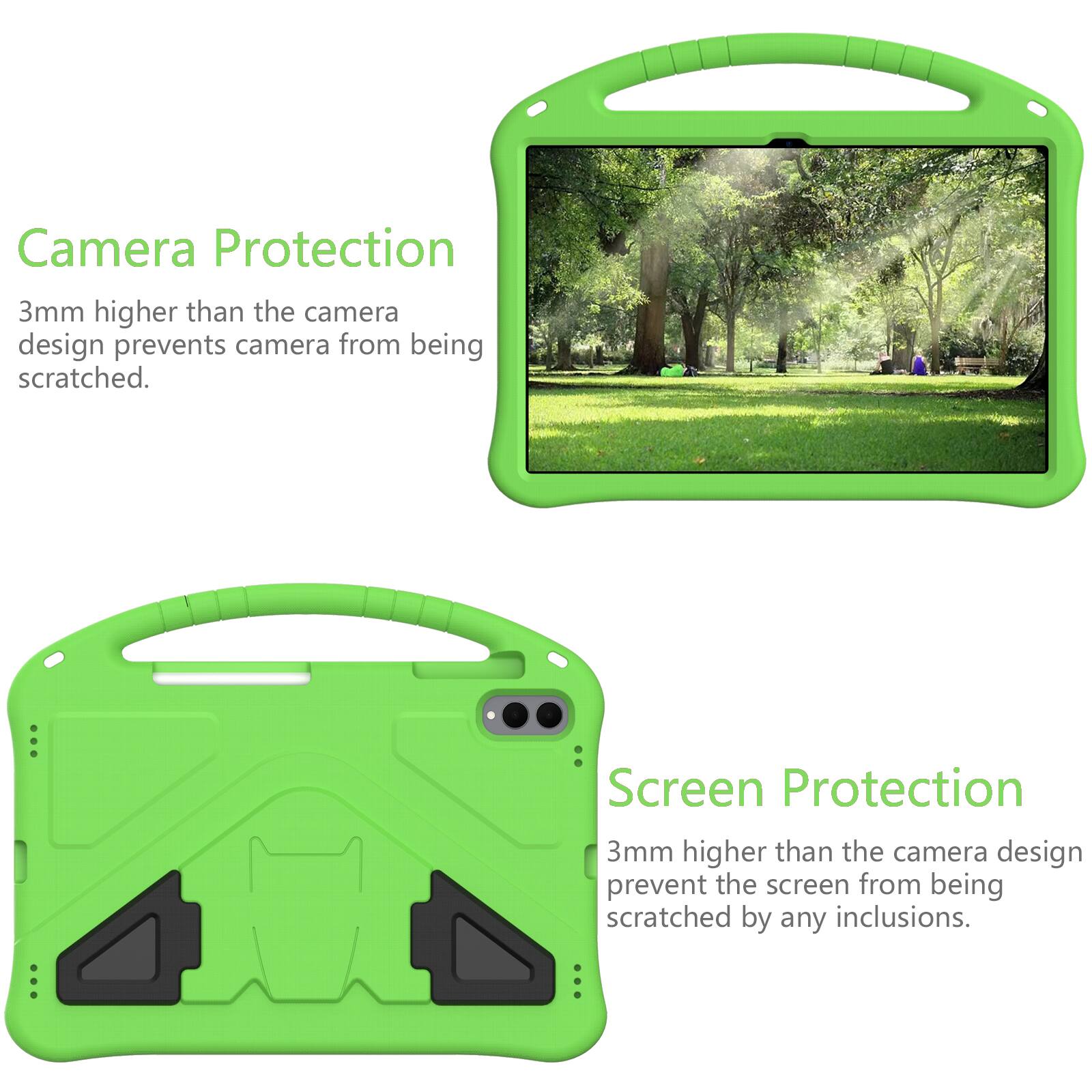 Camera Protection  
3mm higher than the camera design prevents camera from being scratched.  

Screen Protection  
3mm higher than the camera design prevent the screen from being scratched by any inclusions.