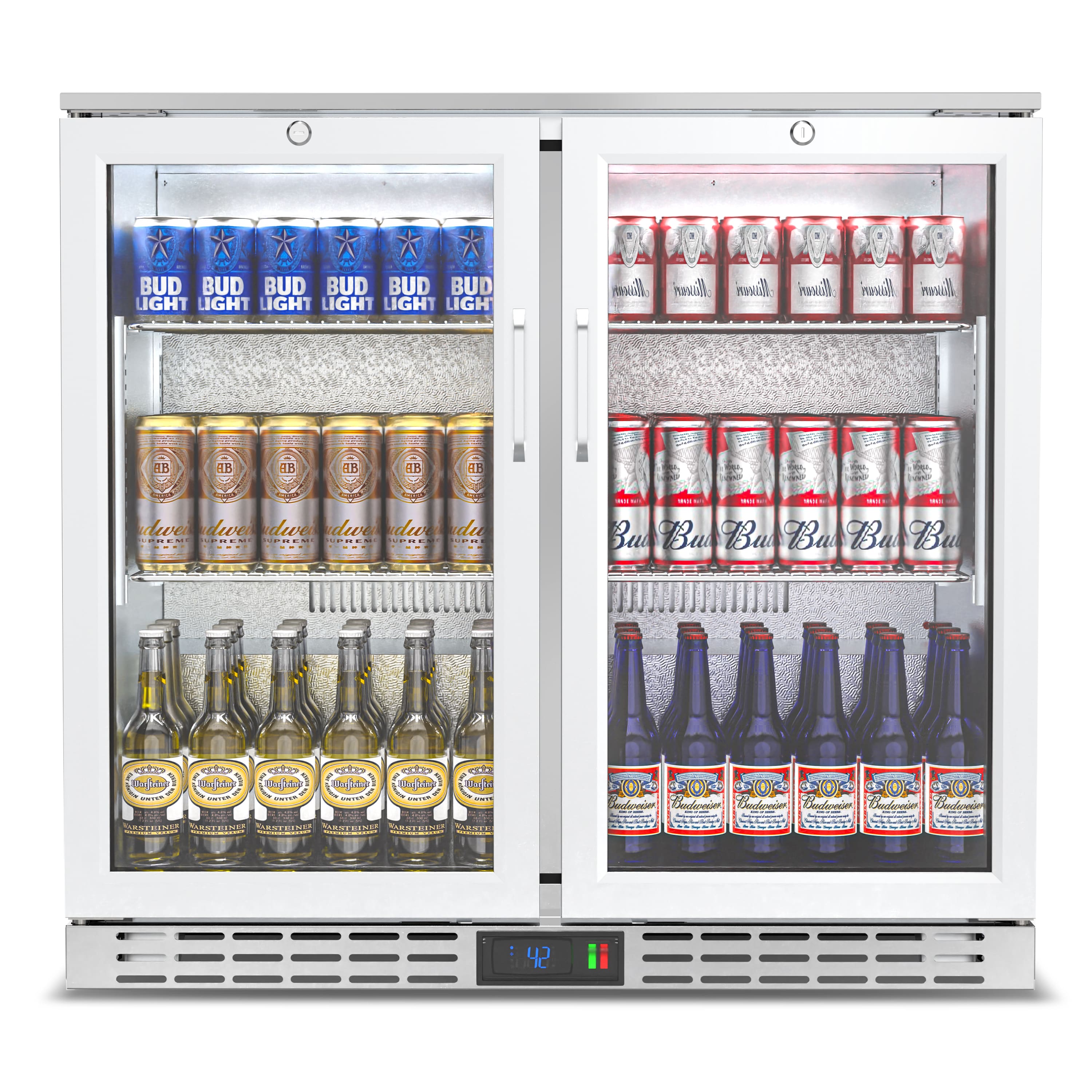 Coolake - Coolak 36 inch 7.4 cu.ft Back Bar Cooler Commercial Under Counter Beverage Refrigerator-Freestanding/built in - Silver