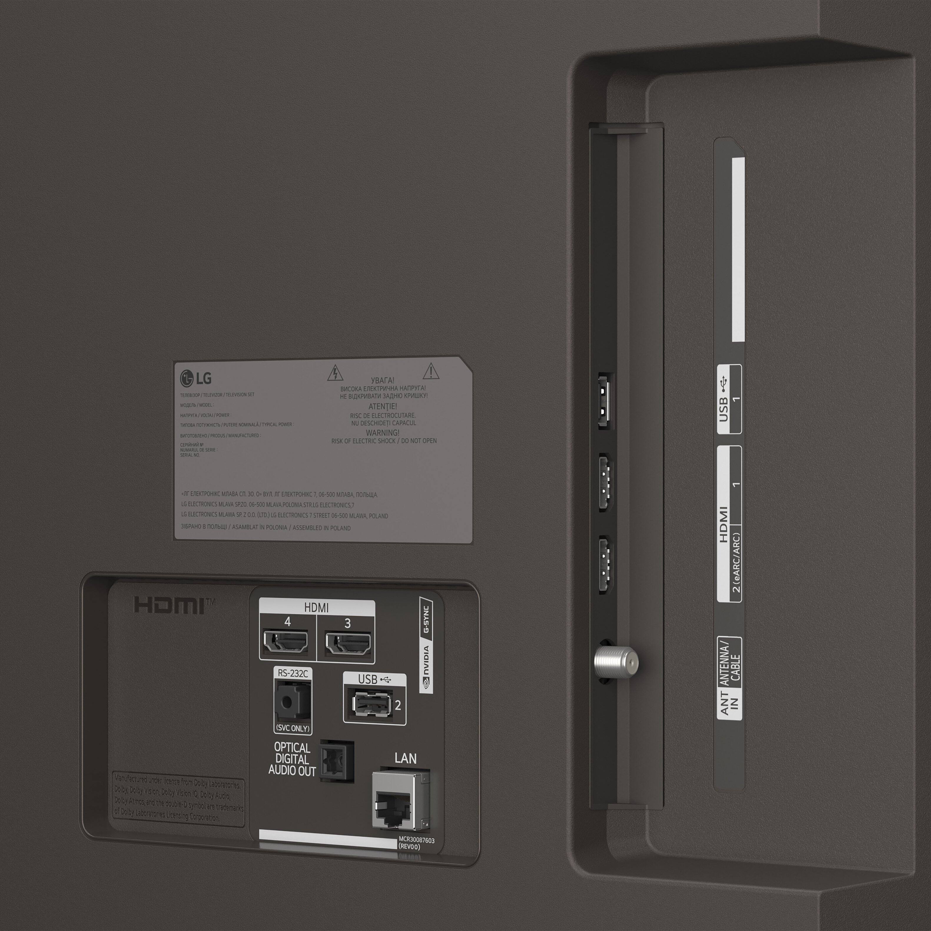LG

TELEVISION / TV / TÉLÉVISION

WARNING
RISK OF ELECTRIC SHOCK - DO NOT OPEN

HDMI 4
HDMI 3
HDMI 2
HDMI 1

USB
RS-232C
OPTICAL DIGITAL AUDIO OUT
LAN

ANTENNA / CABLE IN

NVIDIA
G-SYNC

MODEL: MC309092
REES001