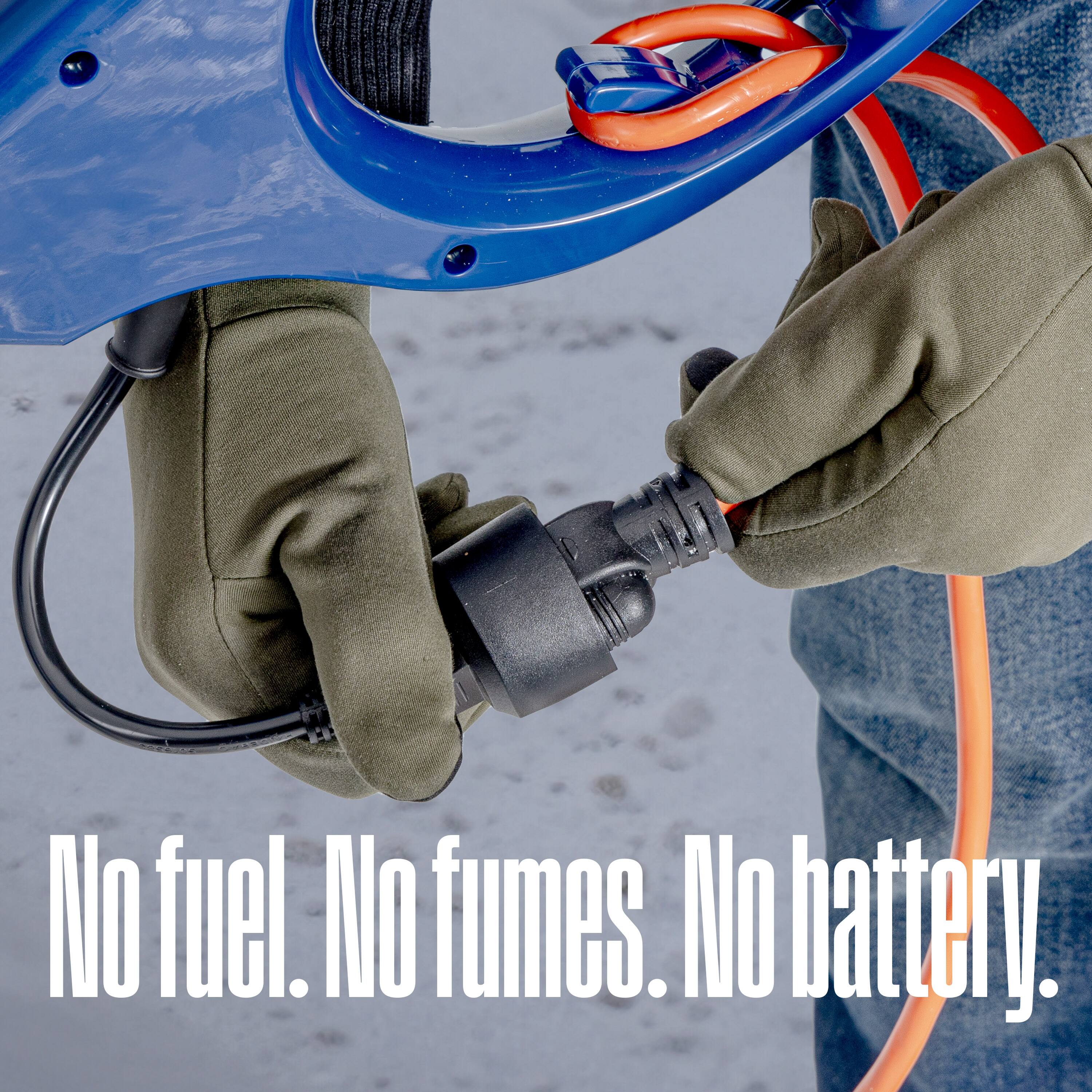 No fuel. No fumes. No battery.