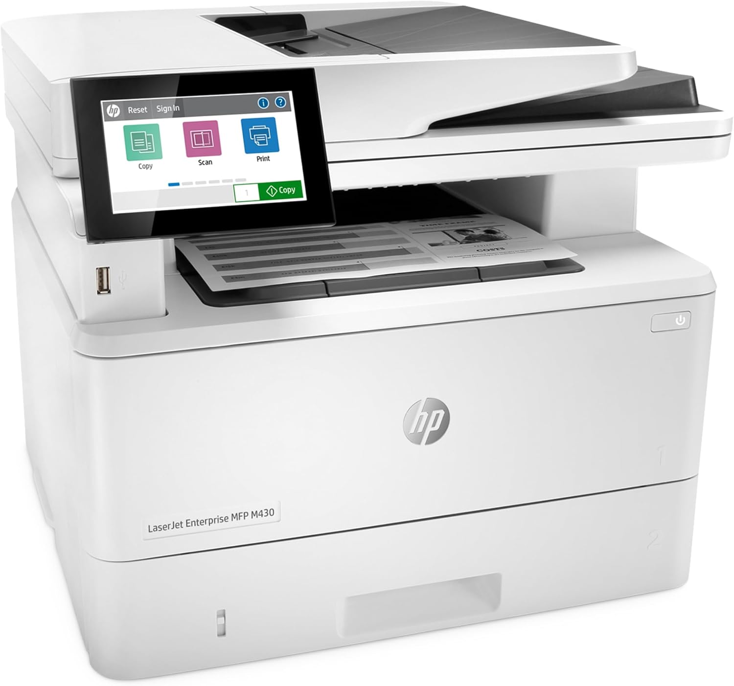 Reset Signin I ?  
Copy Scan Print 1  
Copy CES hp 1 MFP M430 LaserJet Enterprise 2