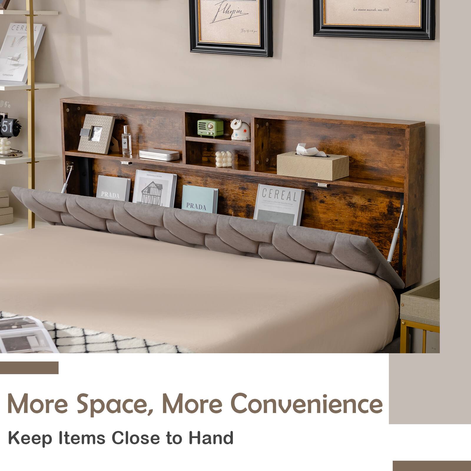 "More Space, More Convenience Keep Items Close to Hand"