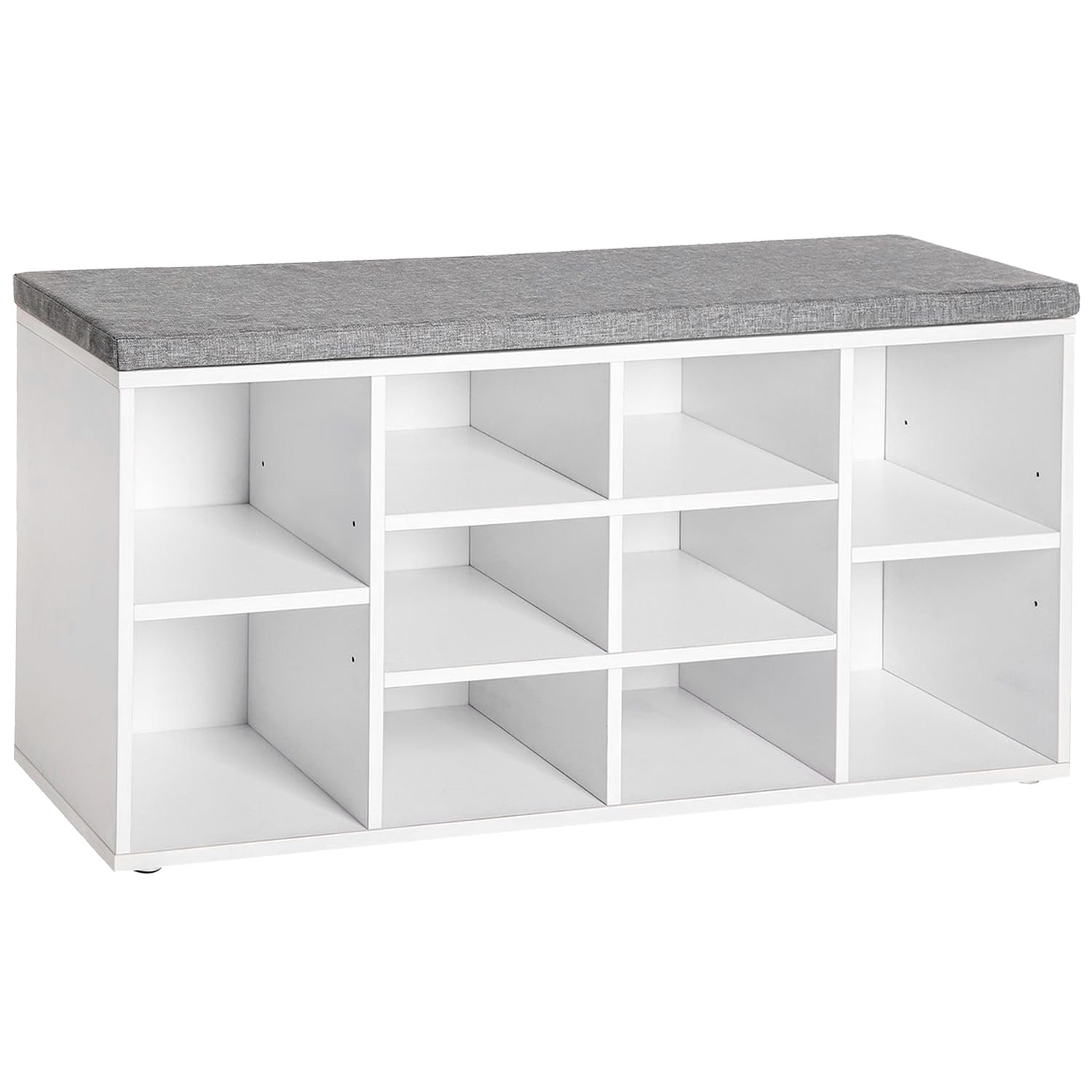 Front. Fabibe - Modern Wood Bench White Shoe Storage 40.9"W 11.8"D 20.7"H Wooden - White.