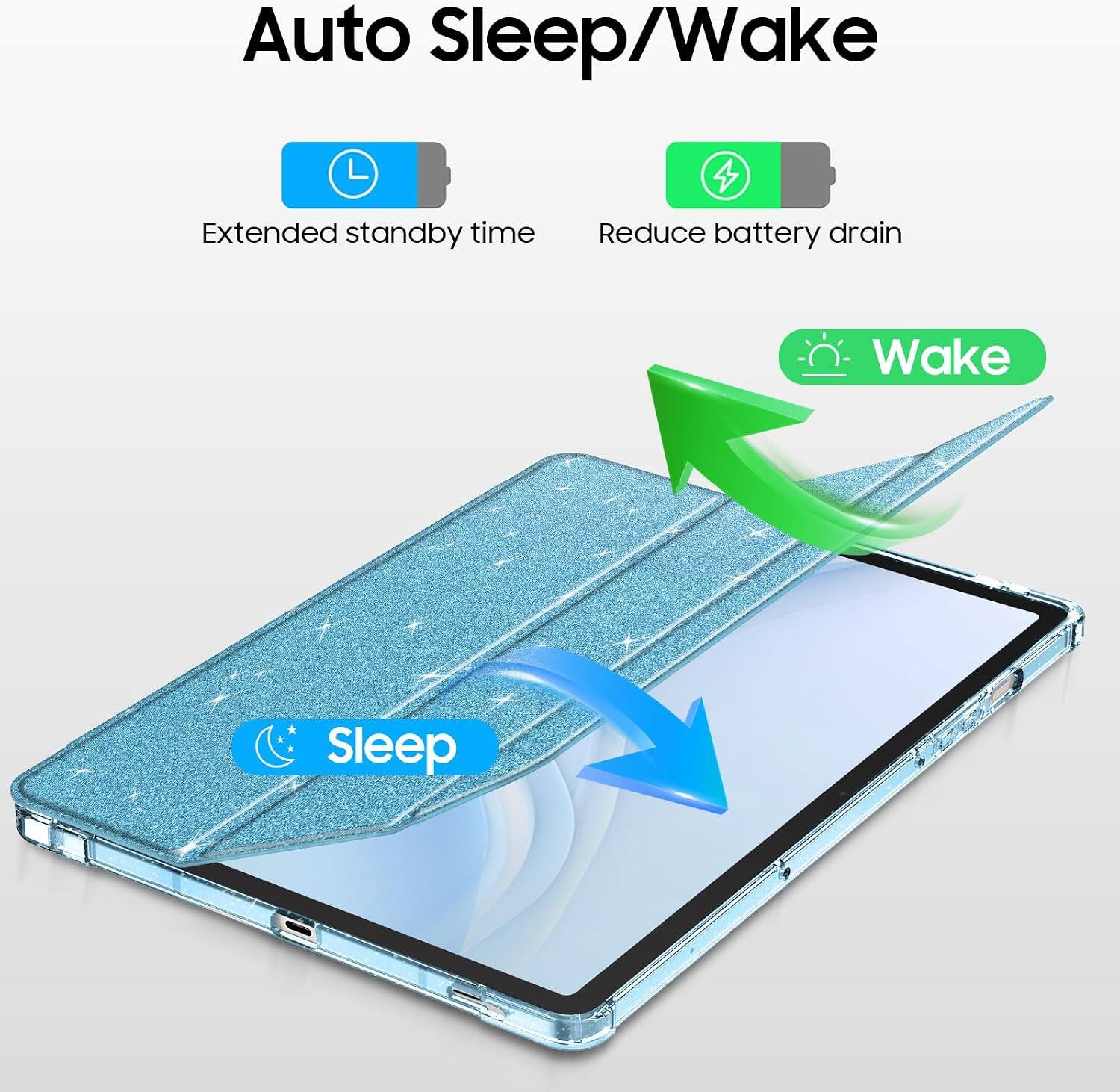 Auto Sleep/Wake

Extended standby time
Reduce battery drain

Wake
Sleep