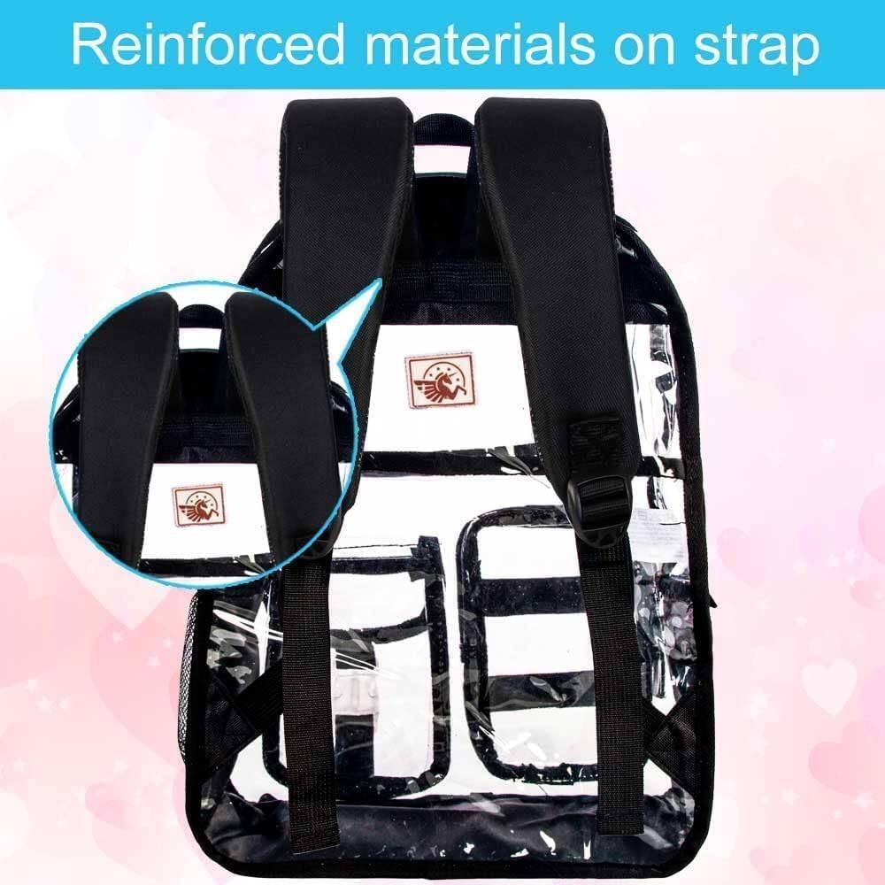 Alt View 2. Pacoar Cade - 3pcs Clear Backpack For  Transparent Bookbag Heavy Duty See Through Backpacks - Deep Purple.