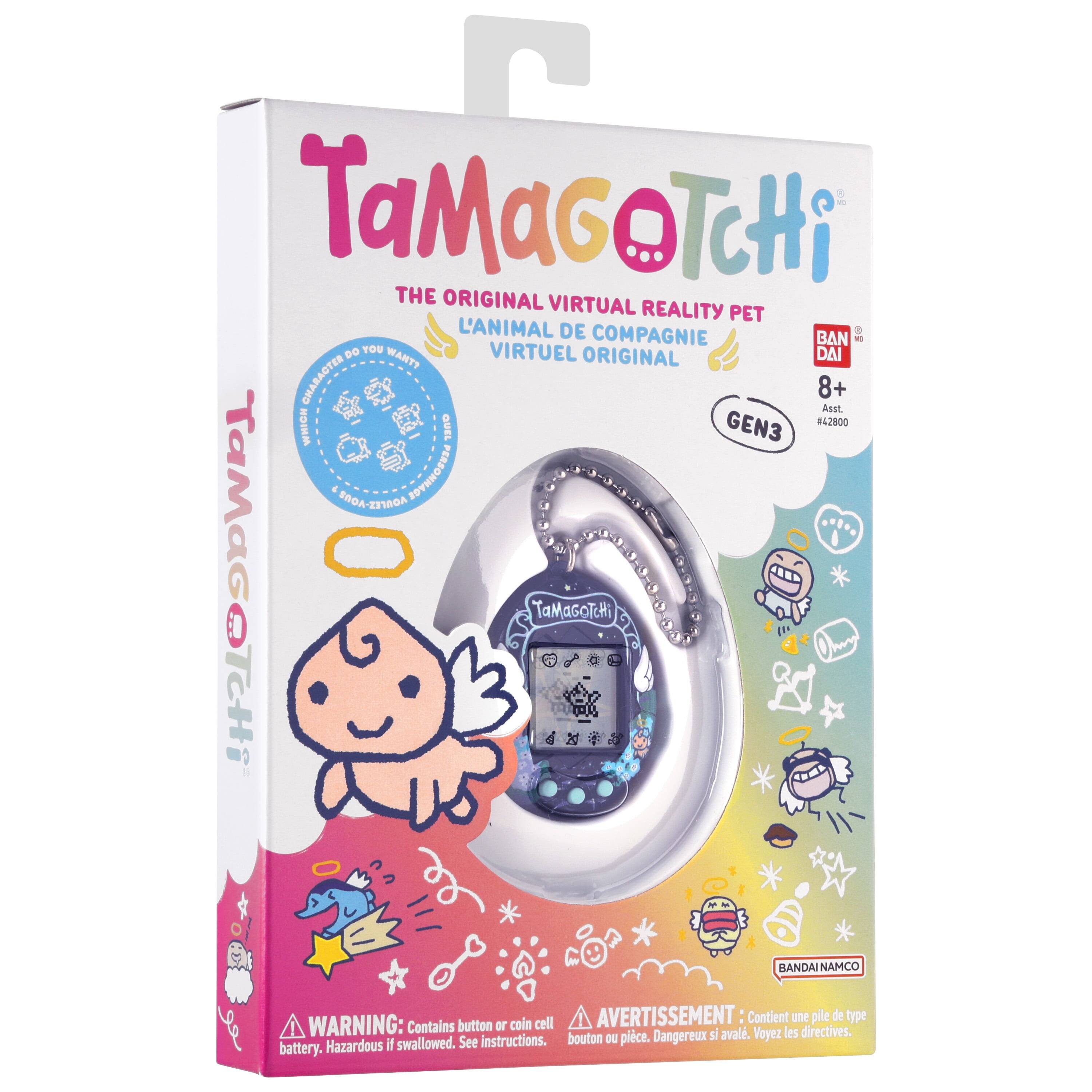 TaMaGoTcHi THE ORIGINAL VIRTUAL REALITY PET L'ANIMAL DE COMPAGNIE VIRTUEL D'ORIGINE  
8+ Asst GEN3 #42800  
ER0A-ZT180A  
PERSONNAGE TaMaGeTCHi i TaMaGoTCHi  
BANDAI NAMCO  
AVERTISSEMENT : Contient une pile de type bouton ou pièce. Dangereux si avalé. Voyez les directives.  
WARNING: Contains button or coin cell battery. Hazardous if swallowed. See instructions.