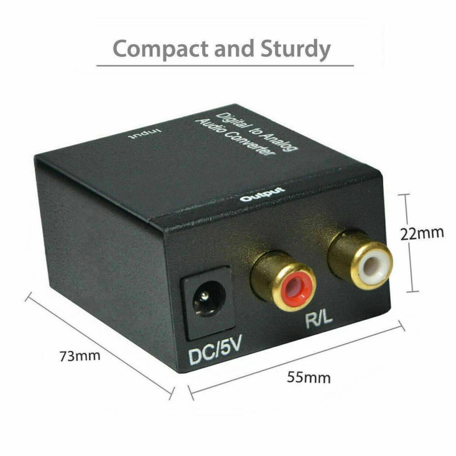 Compact and Sturdy

Digital to Analog Audio Converter

Input
Output

DC/5V

R/L

73mm
55mm
22mm