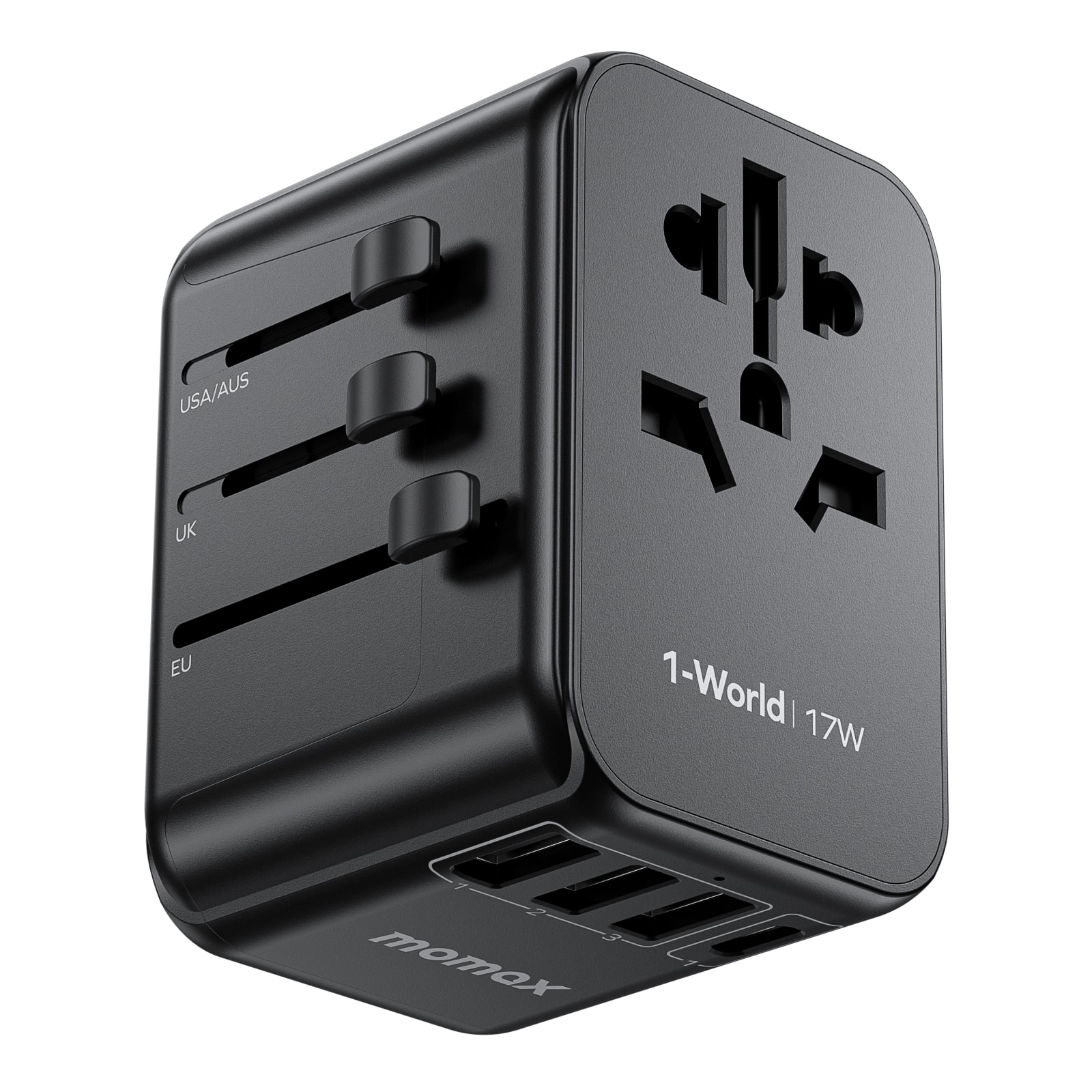Momax - 1-World 4-Port Travel Charger 17W - Black