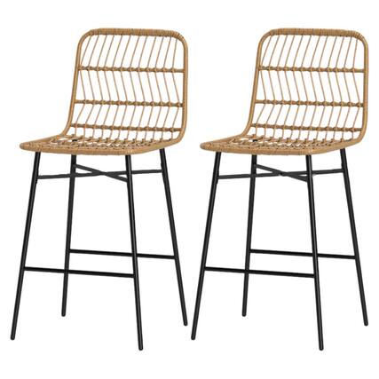 Front. SlickBlue - Height Adjustable Bar Stools Set of 2, Swivel Seat, Comfortable Footrest, Stylish Seating for Home or Bar - Brown, Black.