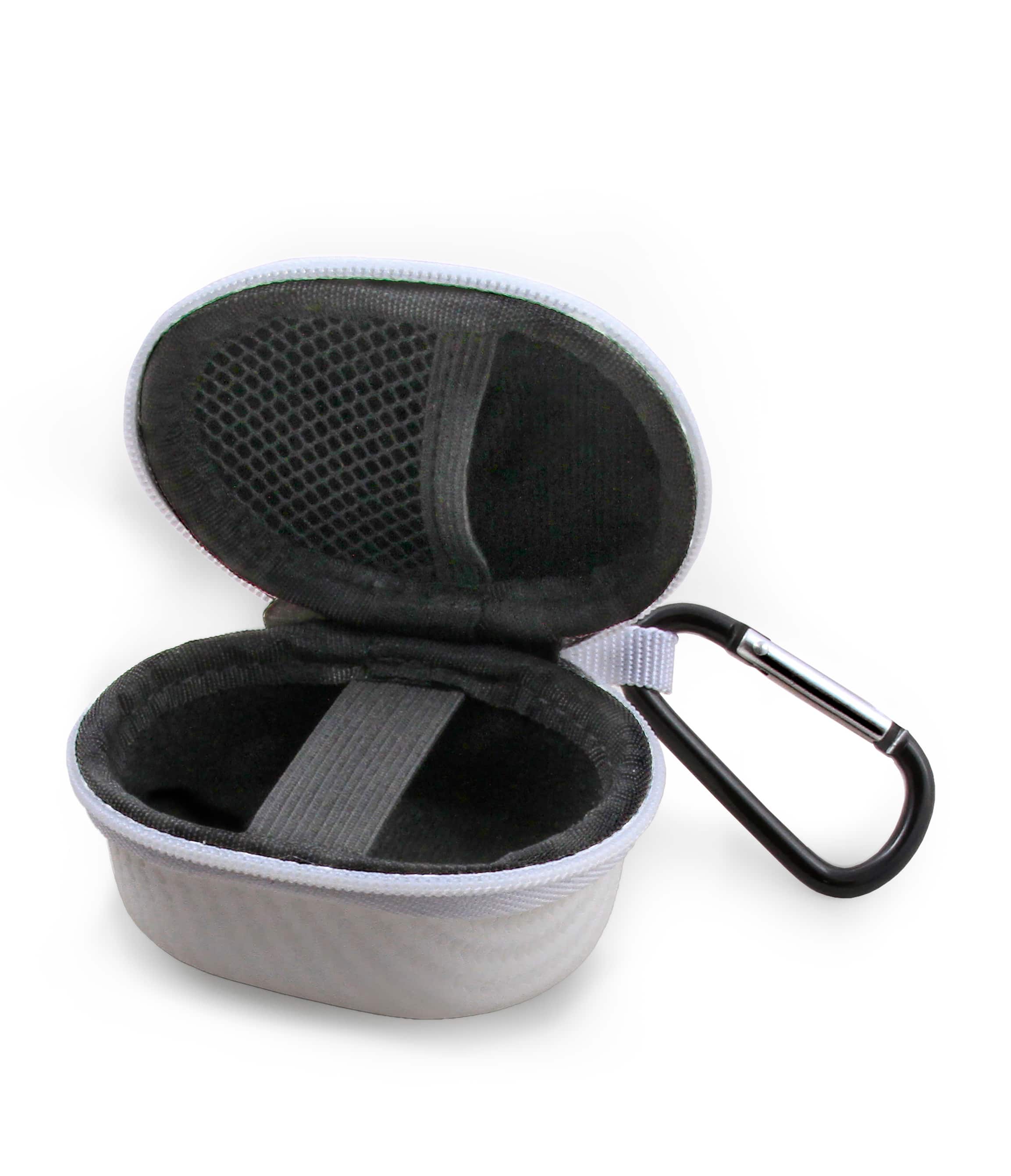 CASEMATIX - Travel Case for Beats Solo Buds True Wireless Earbuds w/ Carabiner - Headphones Storage Only - White