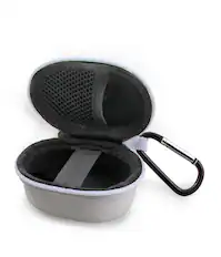 Front. CASEMATIX - Travel Case for Beats Solo Buds True Wireless Earbuds w/ Carabiner - White Headphones Storage Only - White.