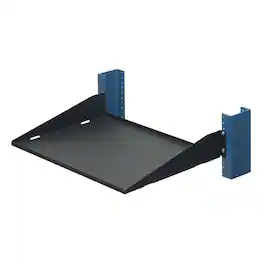 RackSolutions - 2U 2Post Solid Cantilever Shelf 13in Depth - Flanged Up, Supports 60 lbs, Compatible with 2 and 4 Post - Black
