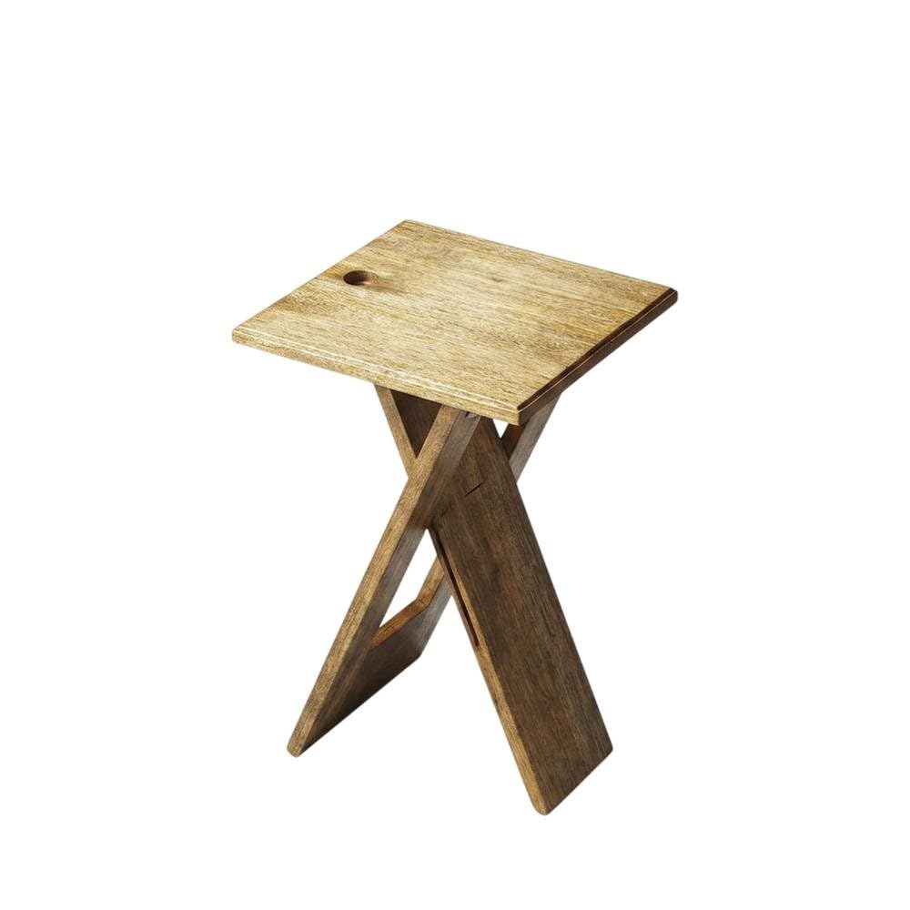 Alt View 1. Starlight Canyon Home - Square Folding Side Table, Transitional Wood Accent Table for Living Room - Natural.