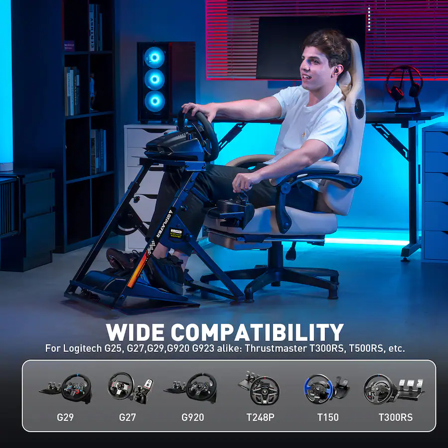 Sequential Sim Racing Shifter Logitech Compatible AWPLAY Racing Steering Shifter Sim Racing Wheel Stand Simulator Cockpit ...