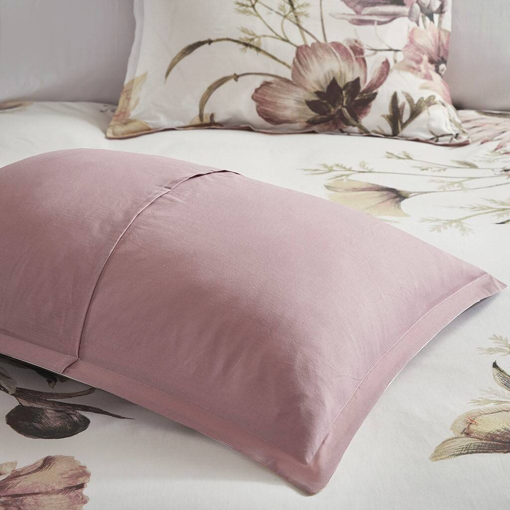 Alt View 3. Gracie Mills - Gracie Mills Kyrie 3-Piece Cotton Printed Duvet Cover Set - Blush.