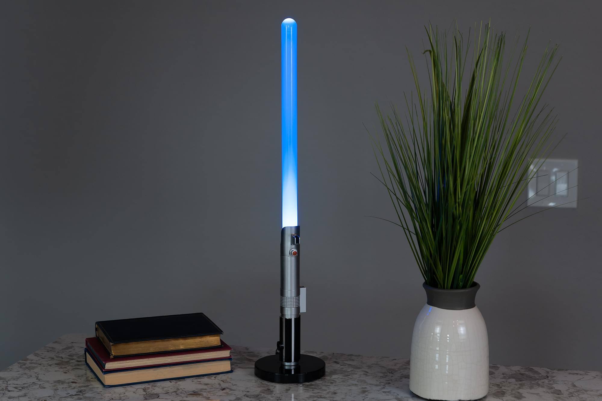 Alt View 3. Ukonic - Star Wars Luke Skywalker Lightsaber LED Lamp | 23 Inch Desk Lamp - Blue.