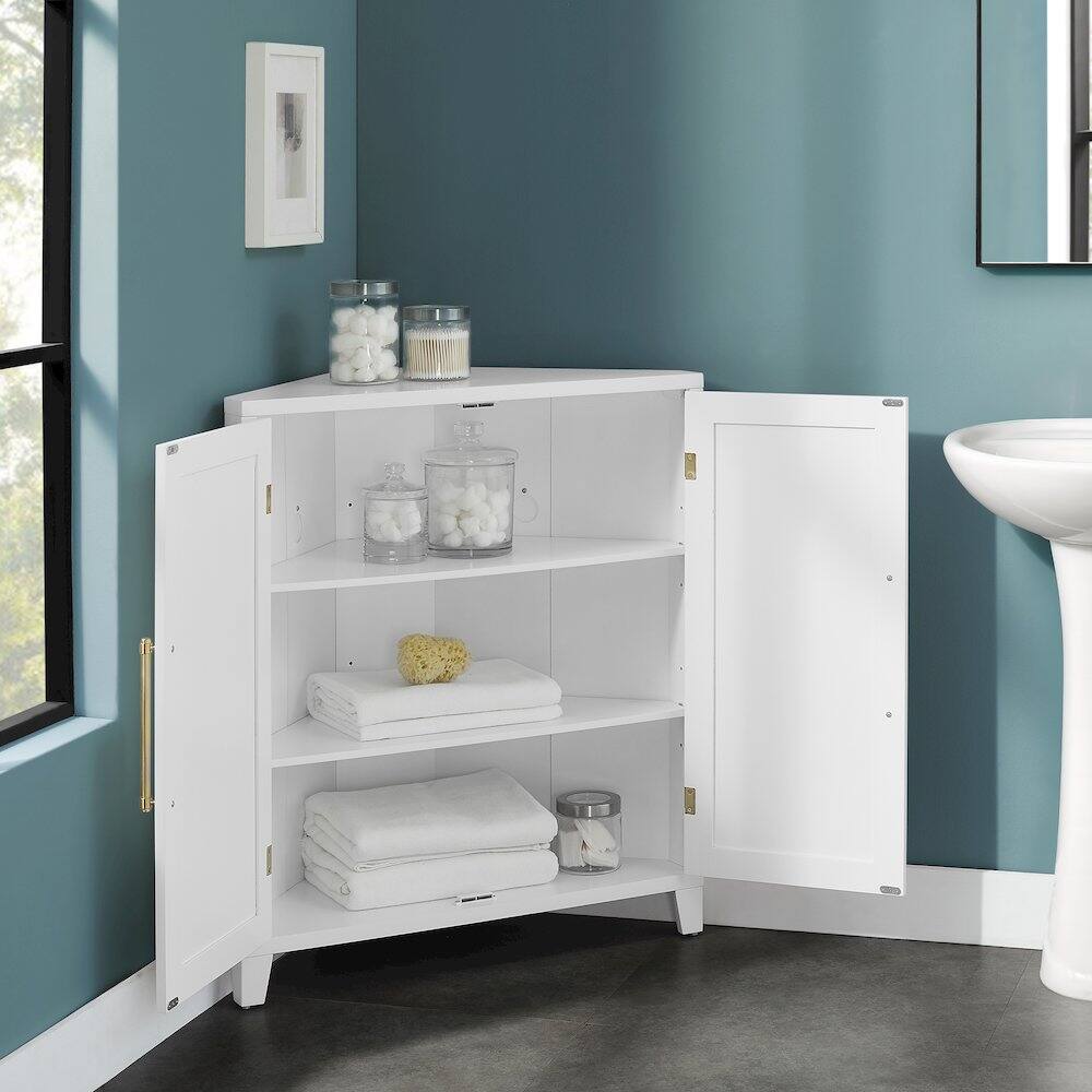Alt View 7. Crosley Furniture - Roarke Stackable Corner Kitchen Storage Pantry - White.