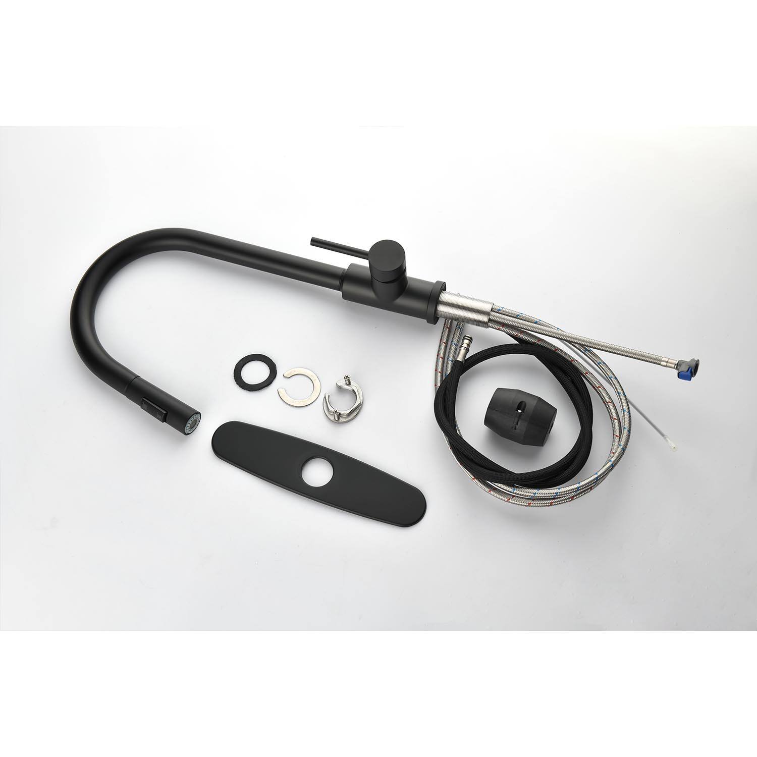 Alt View 6. Siljoy - Kitchen Faucet with Pull Down Sprayer - Matte Black.