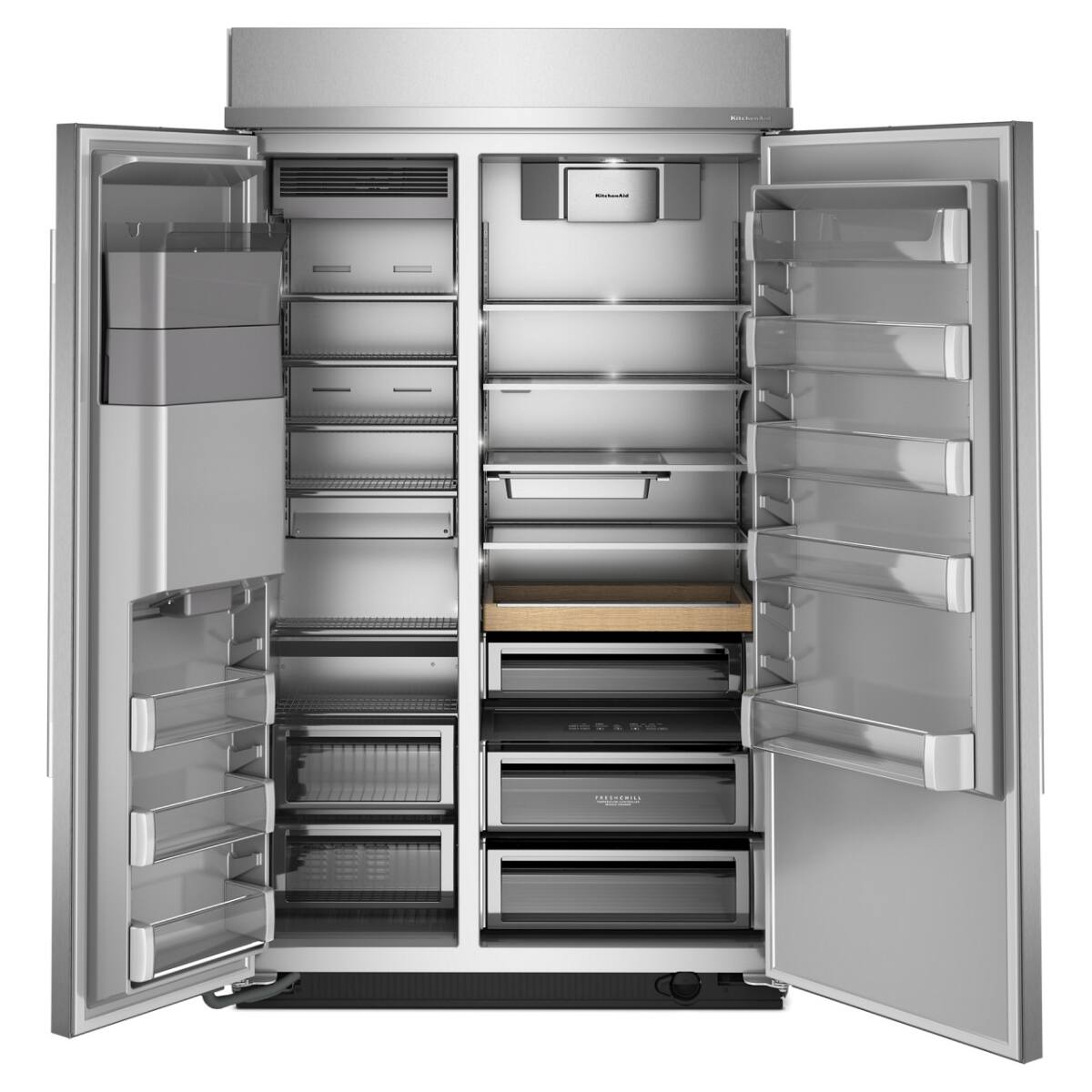 Alt View 7. KitchenAid - 29.4 Cu. Ft. Built-In Side-by-Side Refrigerator with Exterior Water and Ice Dispenser with Measured Fill - Stainless Steel with PrintShield Finish.