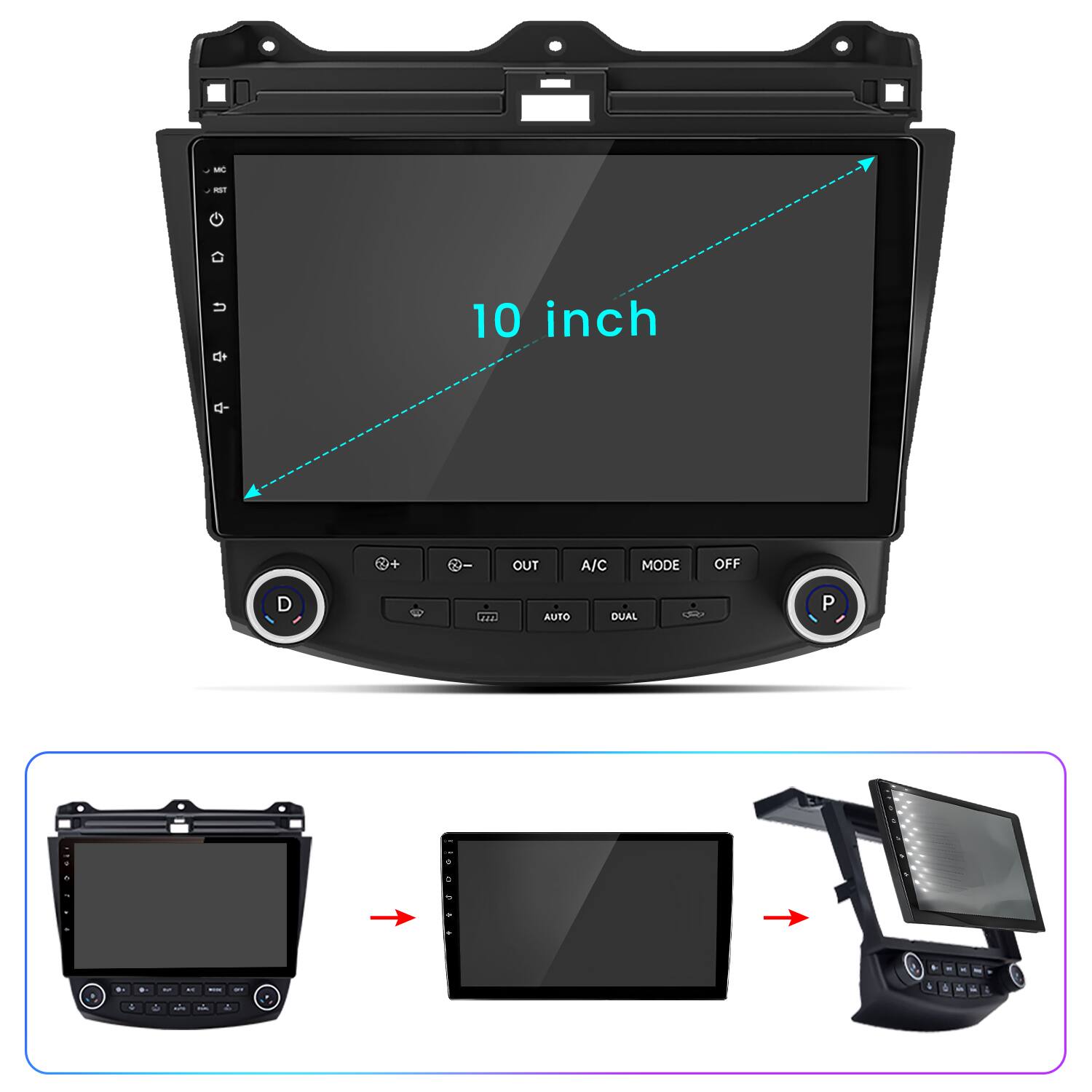 - 10 inch
- 5 + 2 OUT
- A/C MODE OFF
- D FAP AUTO DUAL