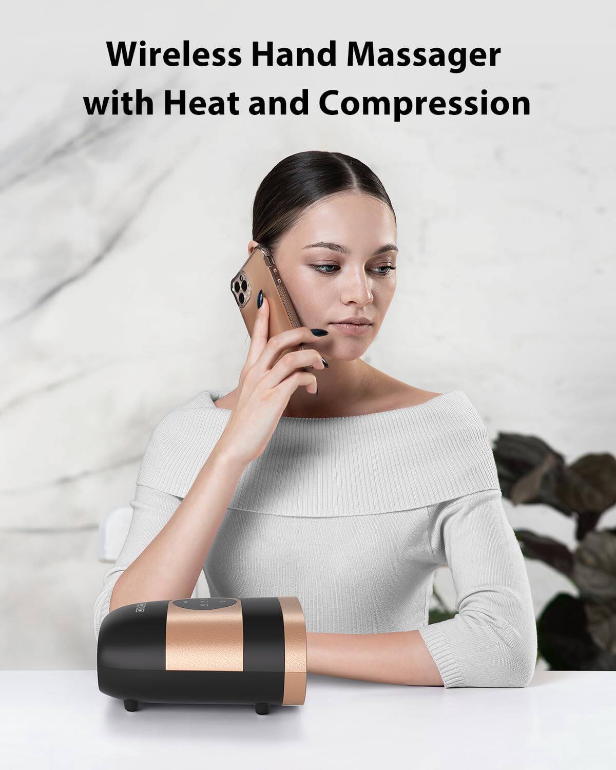 Wireless Hand Massager with Heat and Compression
