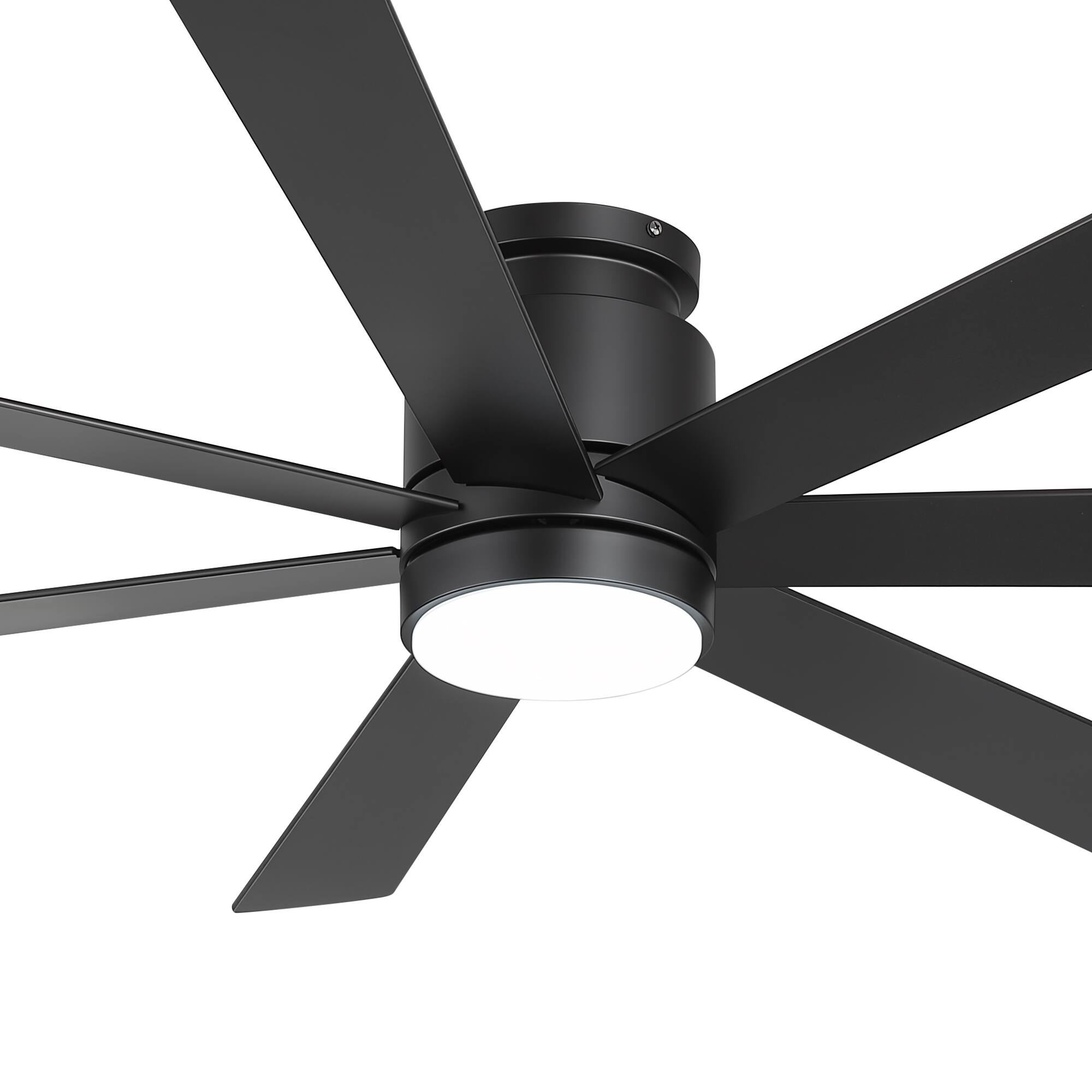 Alt View 8. Breezary - 60-Inch Low Profile Ceiling Fan with LED Light, 7 Plywood Blades, DC Motor, 6-Speed Remote, Tri-Color Dimmable with Memo - Black Walnut.