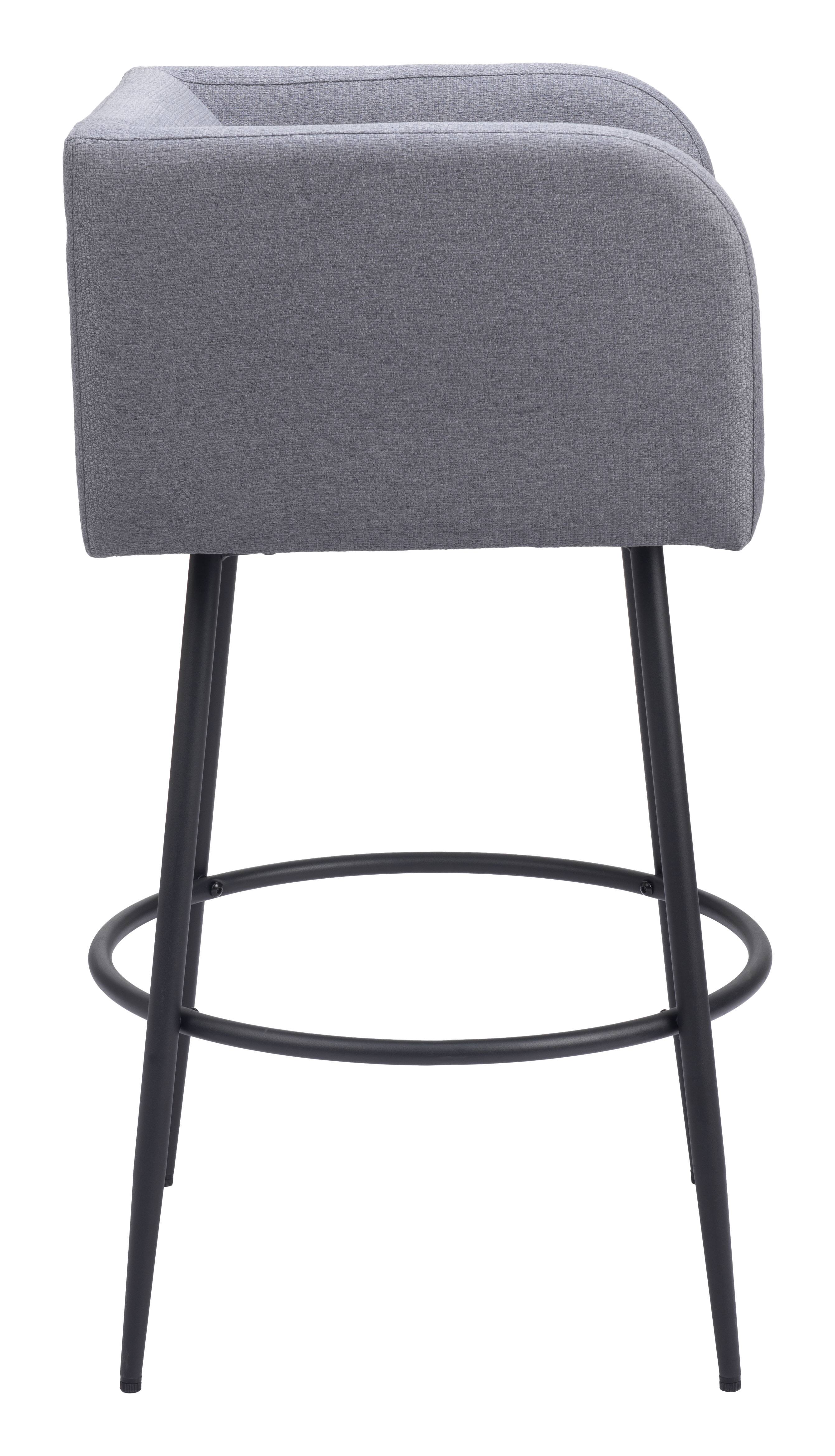 Back. Hivvago - Horbat Barstool (Set of 2) Gray - Gray.