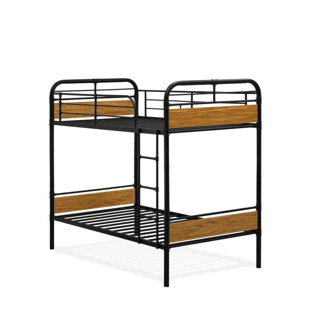 Left. East West Furniture - Hedley Bunk Bed Frame with 4 Metal Legs - Black.