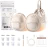 eufy - Heated Wearable Breast Pump S1 with Milk Storage Bag, Hands-Free Breast Pump HeatFlow™ Tech, App-Controlled, Ultra-Quiet - Brown