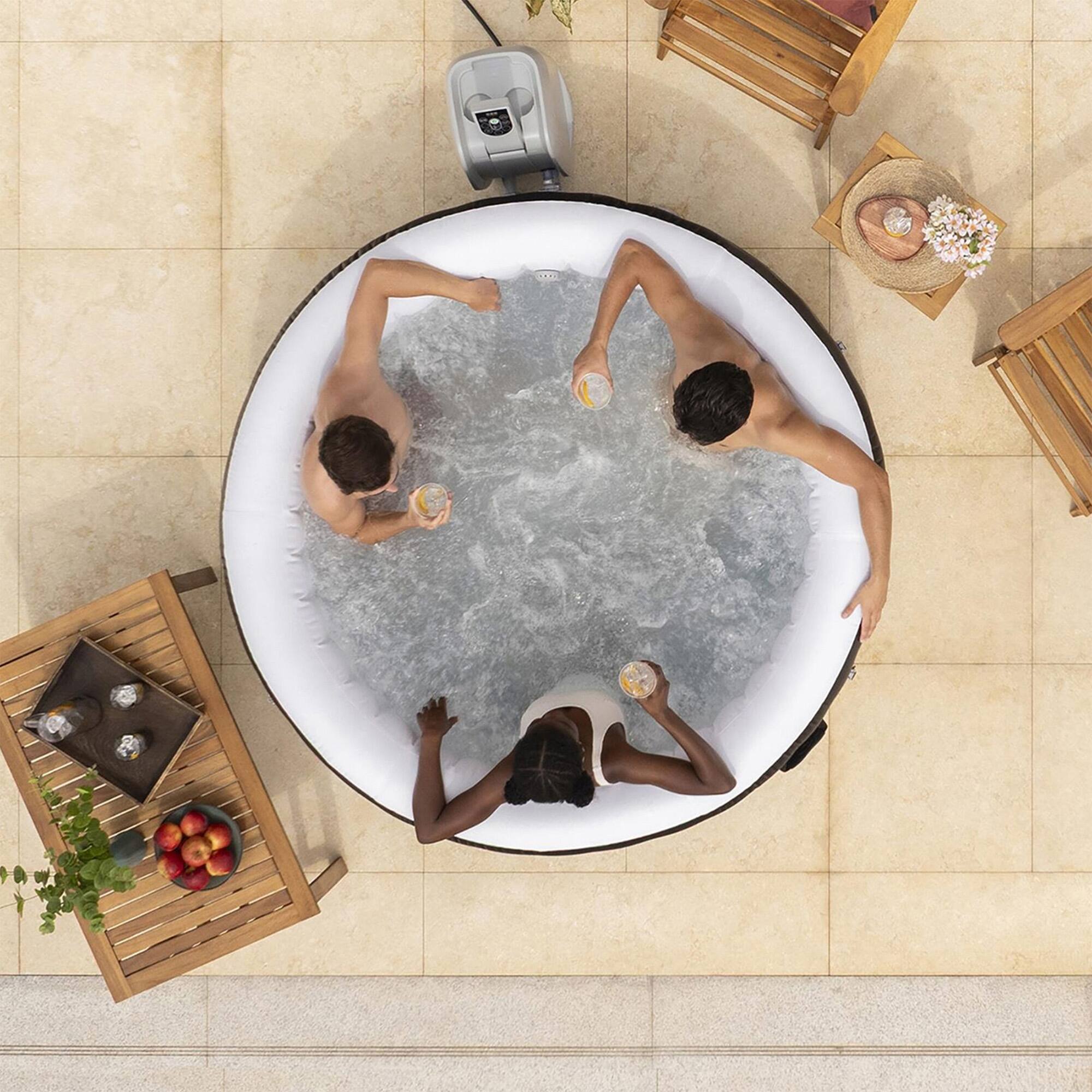 Alt View 8. Coleman - Coleman Miami 2-4 Person AirJet Inflatable Hot Tub with Cover, Black, 71"x26" - Black.