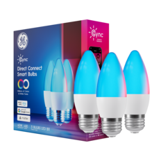 Cync Direct Connect Smart Bulbs
- Millions of Colors & White Tones
- Works with Alexa
- Works with Google Home
- Matter
- 40W Replacement (450 Lumens)
- 3 Bulbs
- LED
- B11 Medium Base
- Decorative output comparable to 450 lumens incandescent (450 lumens vs 380 lumens)