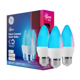 Cync - Decorative Direct Connect B11 Smart LED Bulb (3-Pack) - Full Color