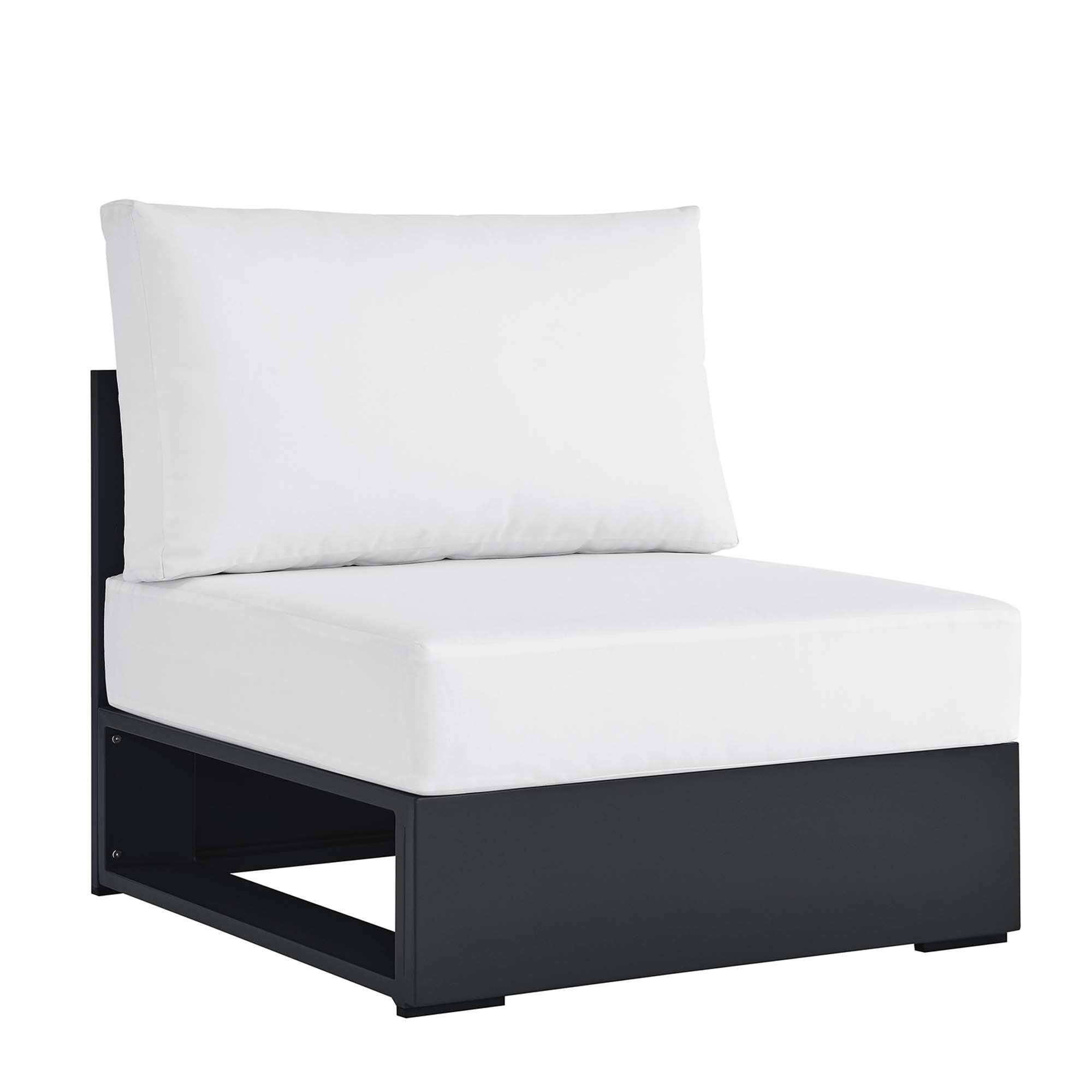 Angle. Modway - Tahoe Outdoor Patio Powder-Coated Aluminum Modular Armless Chair by Modway - Gray White.