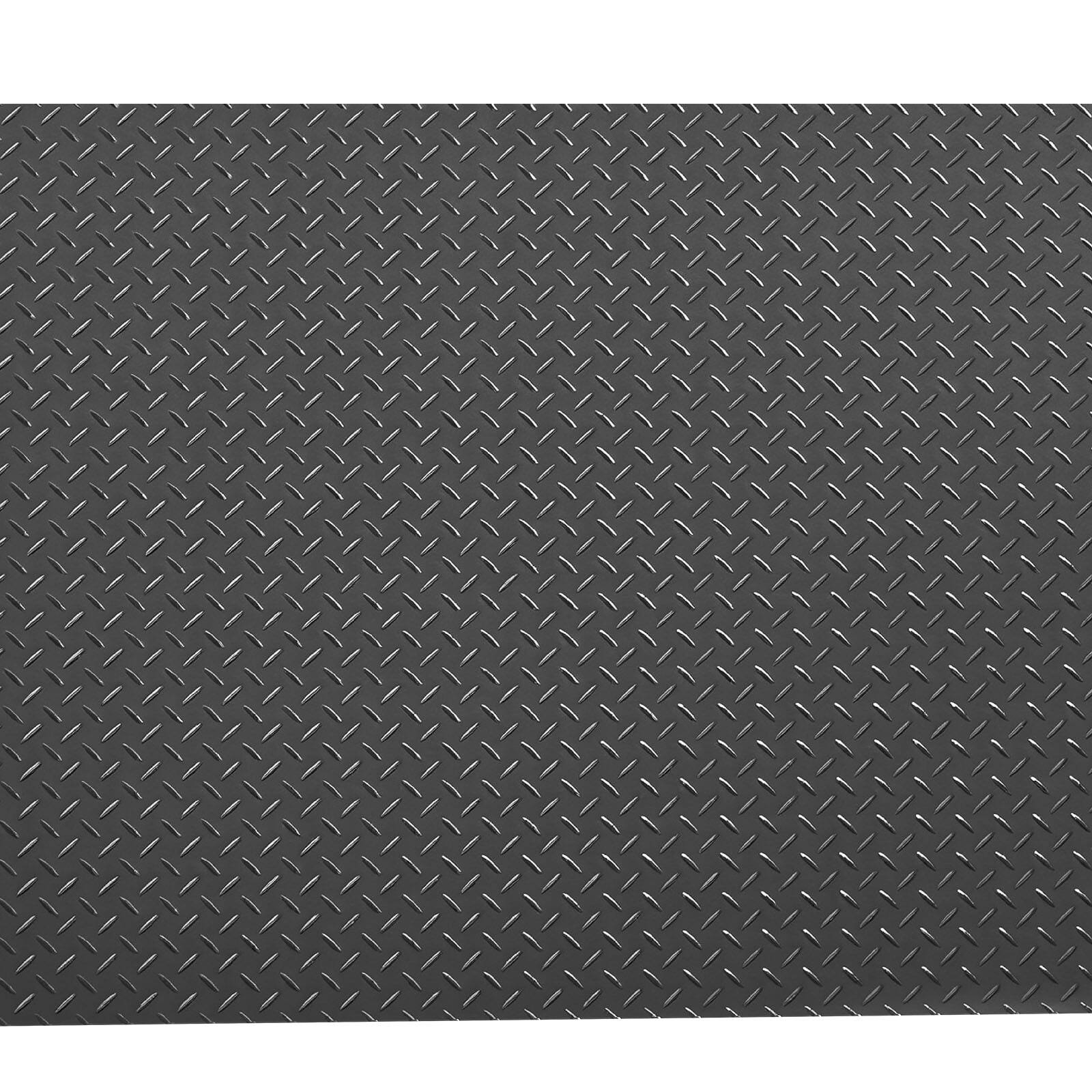 Alt View 5. VEVOR - Garage Floor Roll, 4 x 7 ft Garage Flooring Mat, 2.2 mm Thickened PVC Diamond Plate Floor Protector Mat - Black.
